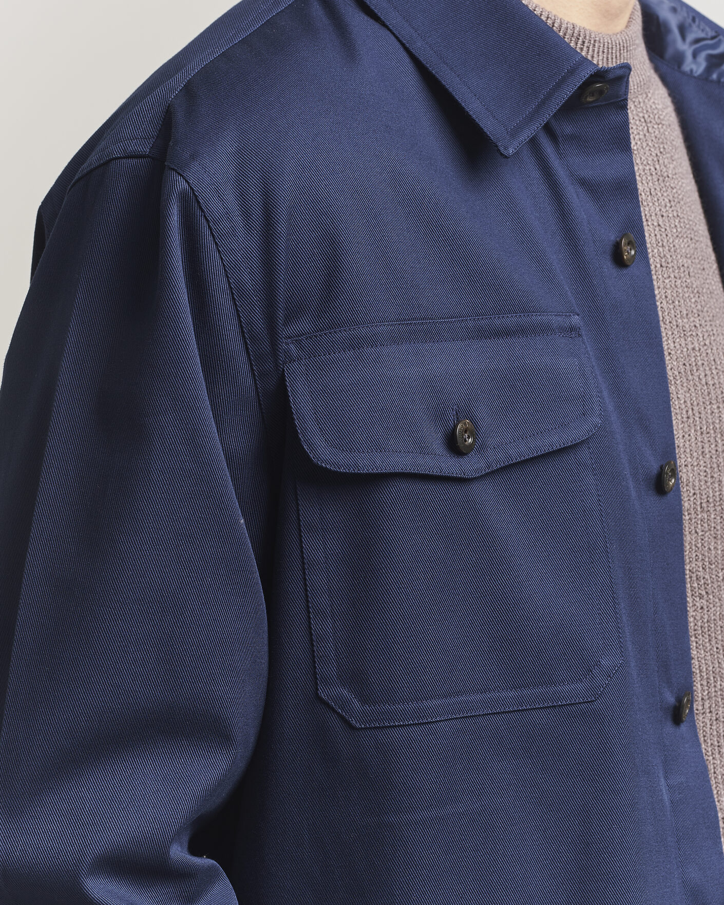 Herren | Hemden | Caruso | Twill Cotton Overshirt Navy
