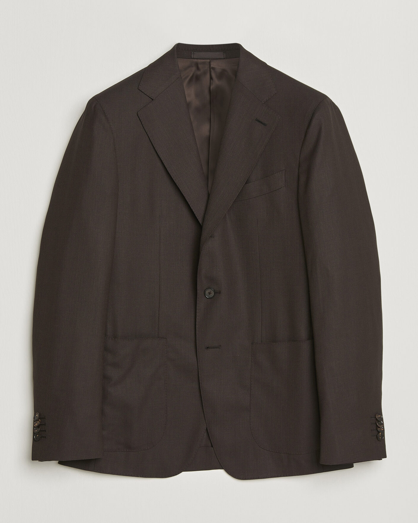 Herren | Sakkos | Caruso | Aida Wool Hopsack Blazer Dark Brown