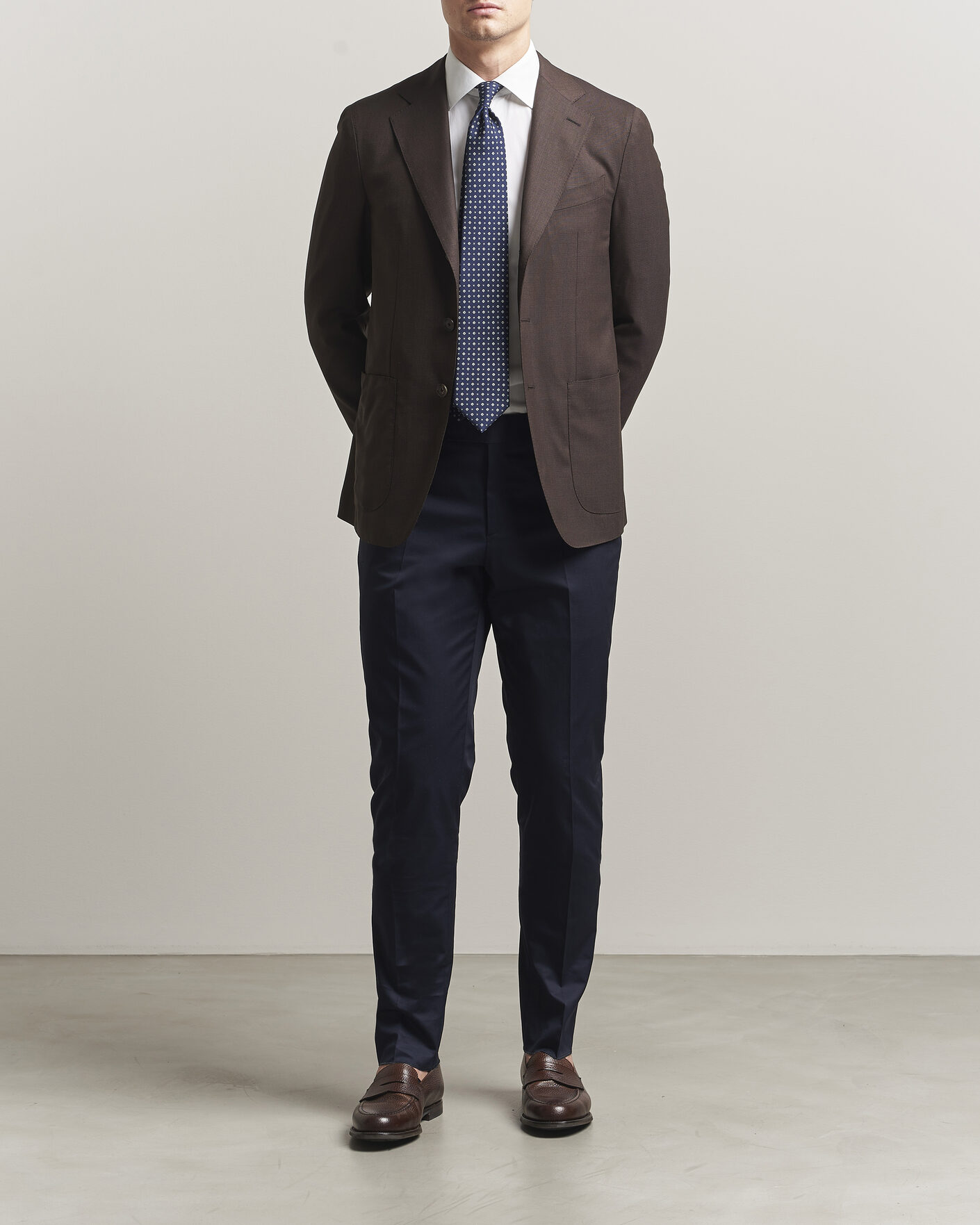 Herren | Sakkos | Caruso | Aida Wool Hopsack Blazer Dark Brown