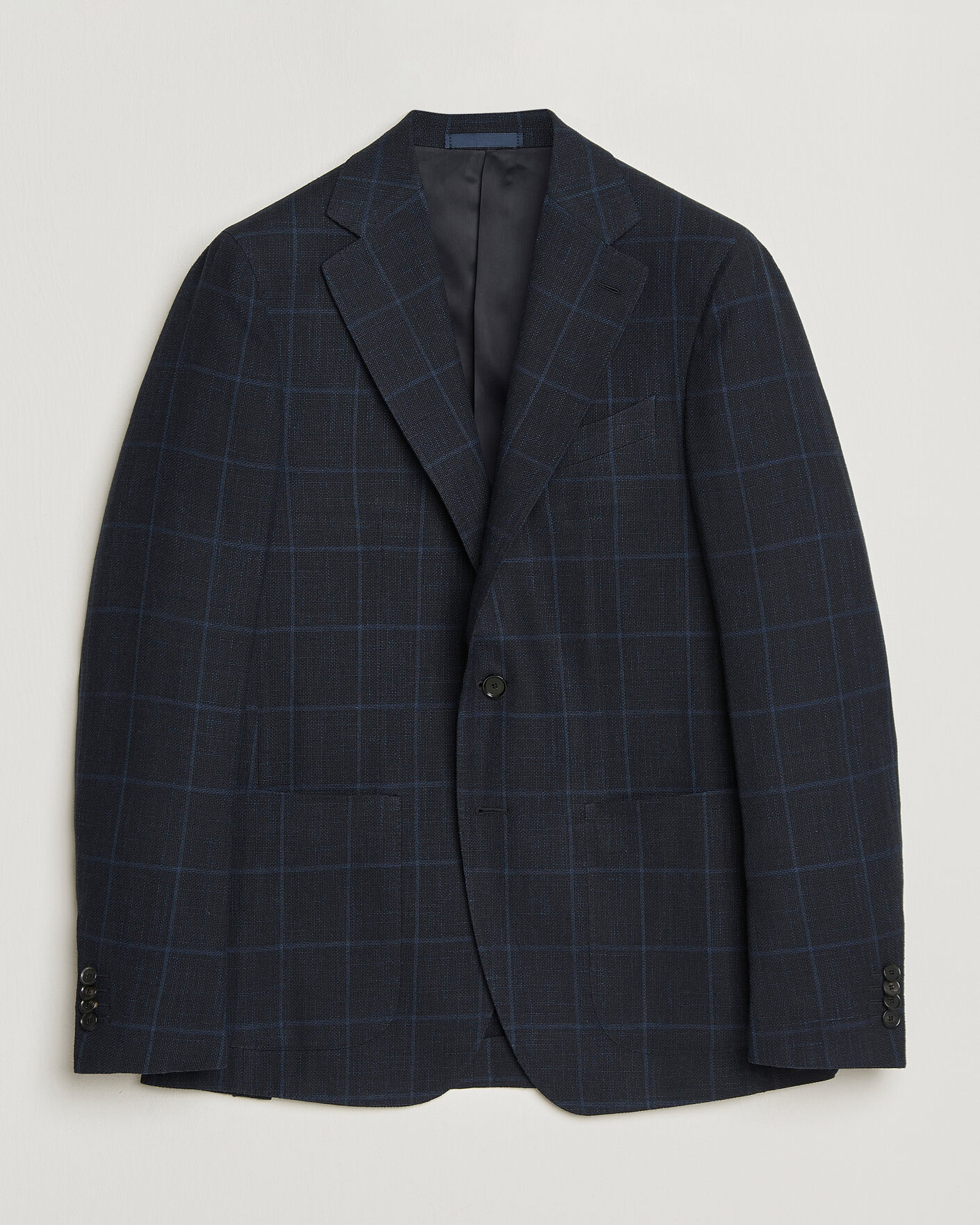 Herren | Sakkos | Caruso | Aida Wool Hopsack Blazer Navy Check