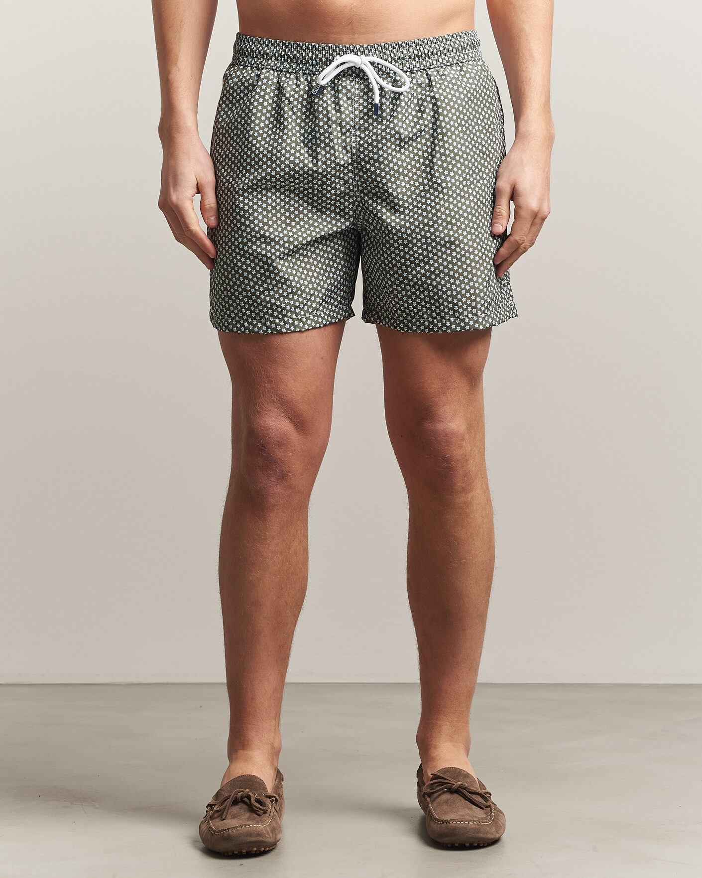 Herren | Badehosen | Fedeli | Madeira Swim Trunk Green Flowers