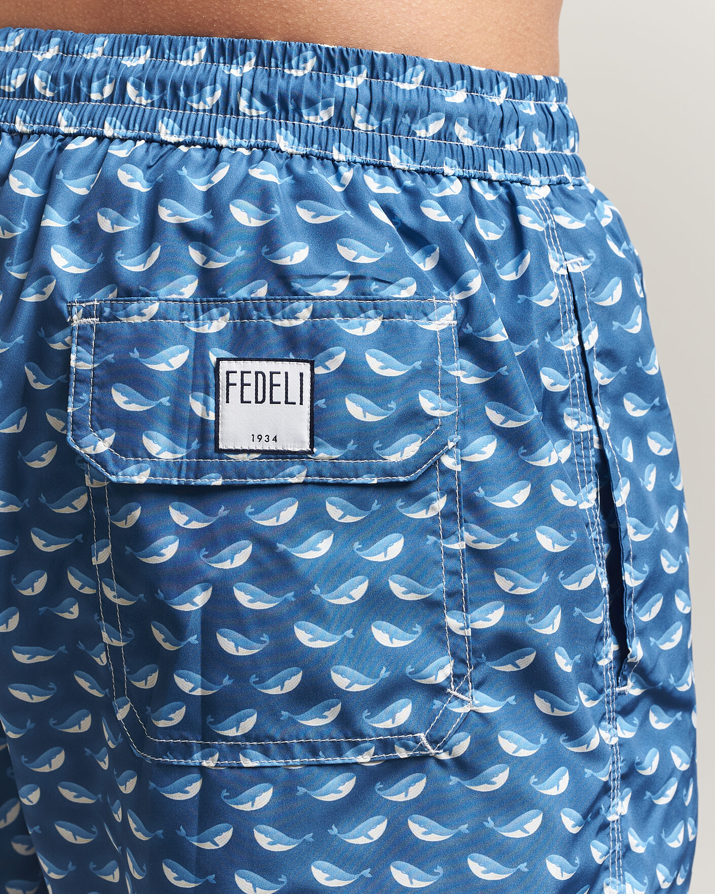 Herren | Badehosen | Fedeli | Madeira Swim Trunk Blue Whales