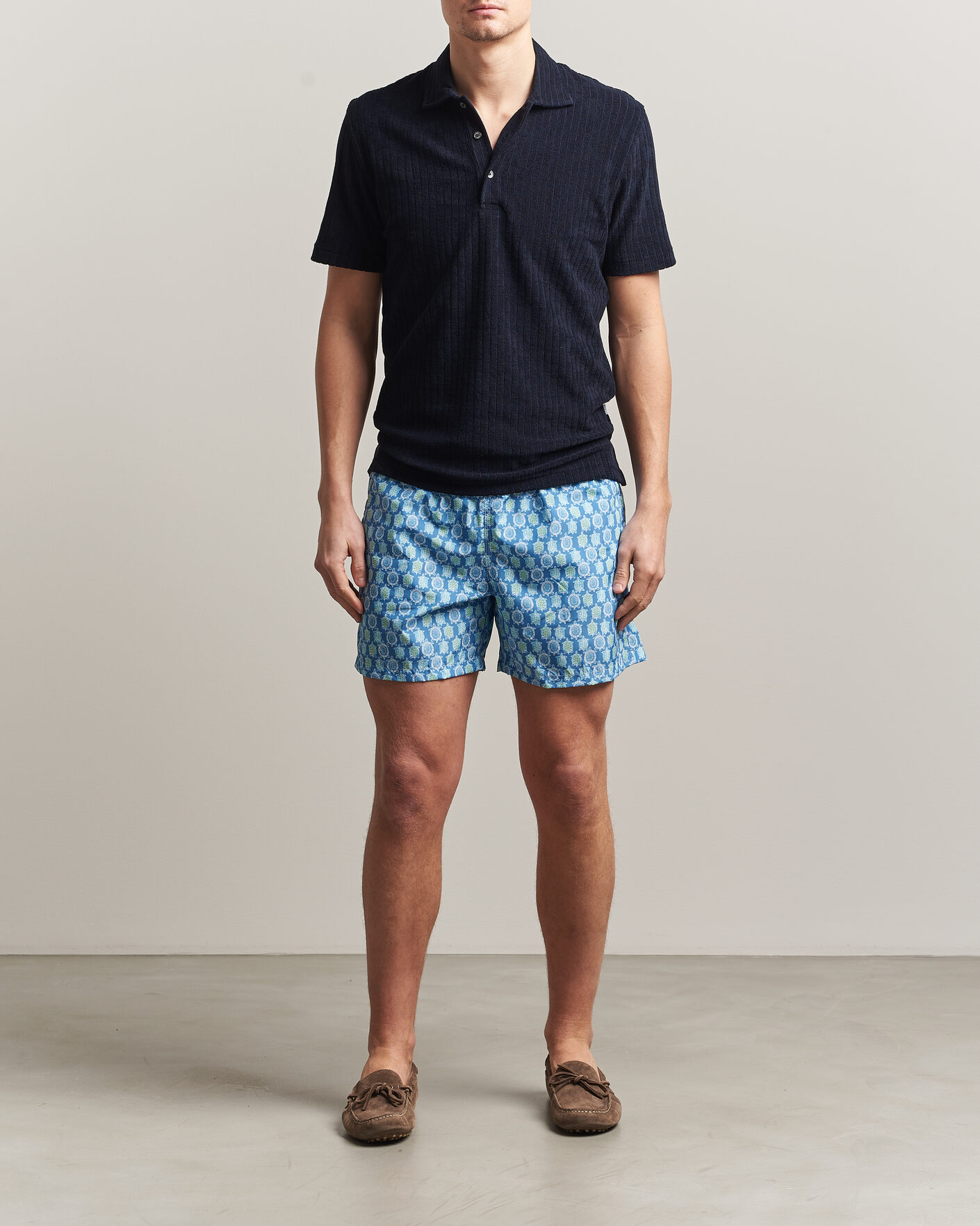 Herren | Badehosen | Fedeli | Madeira Swim Trunk Blue Turtles
