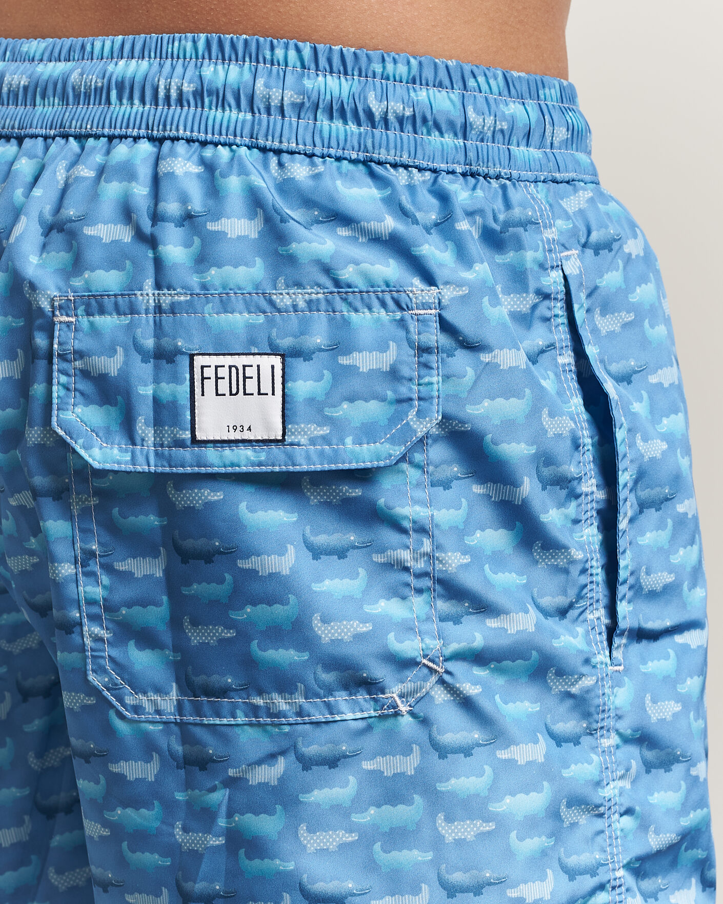 Herren | Badehosen | Fedeli | Madeira Swim Trunk Blue Crocs