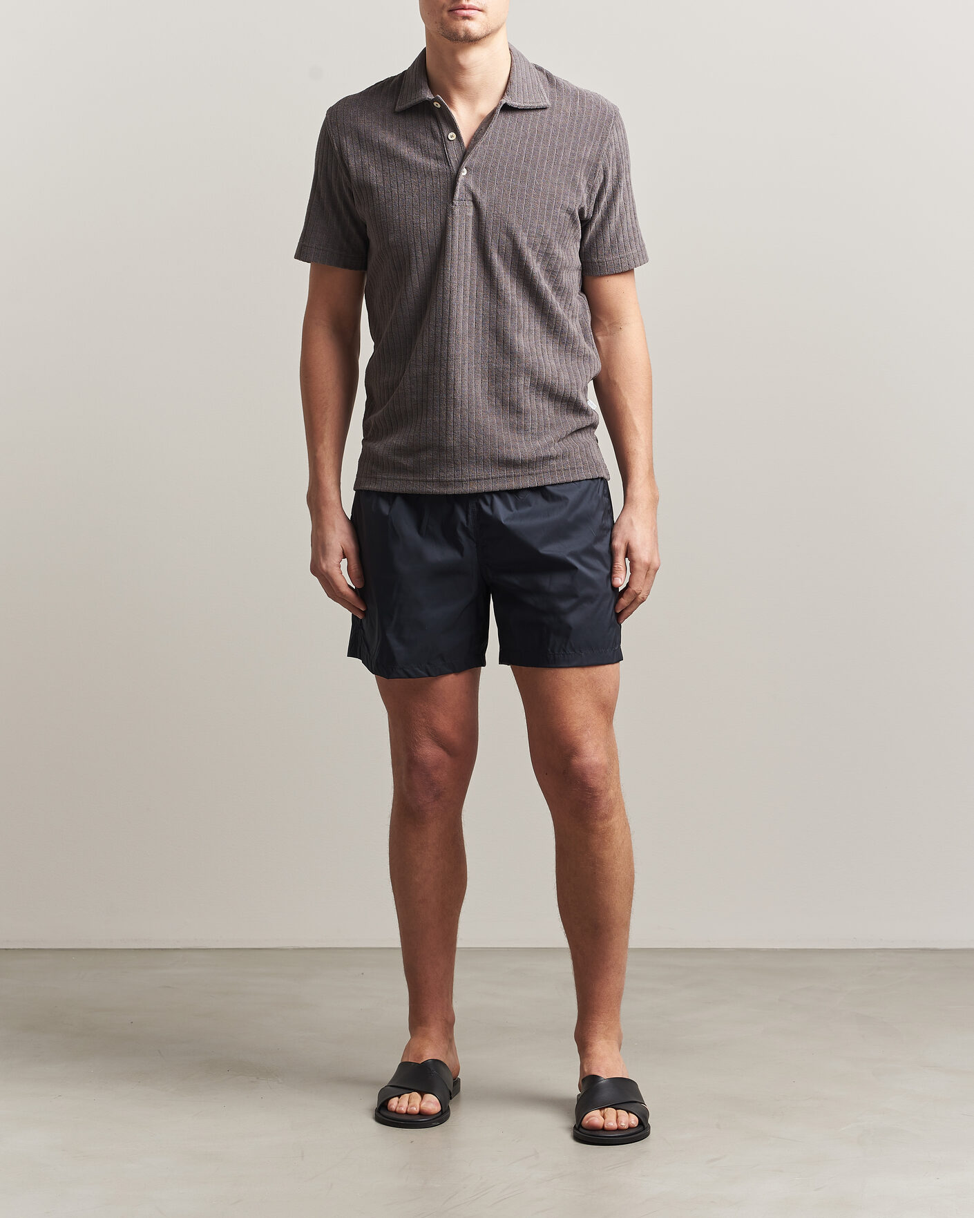 Herren | Poloshirts | Fedeli | Rib Terry Polo Taupe