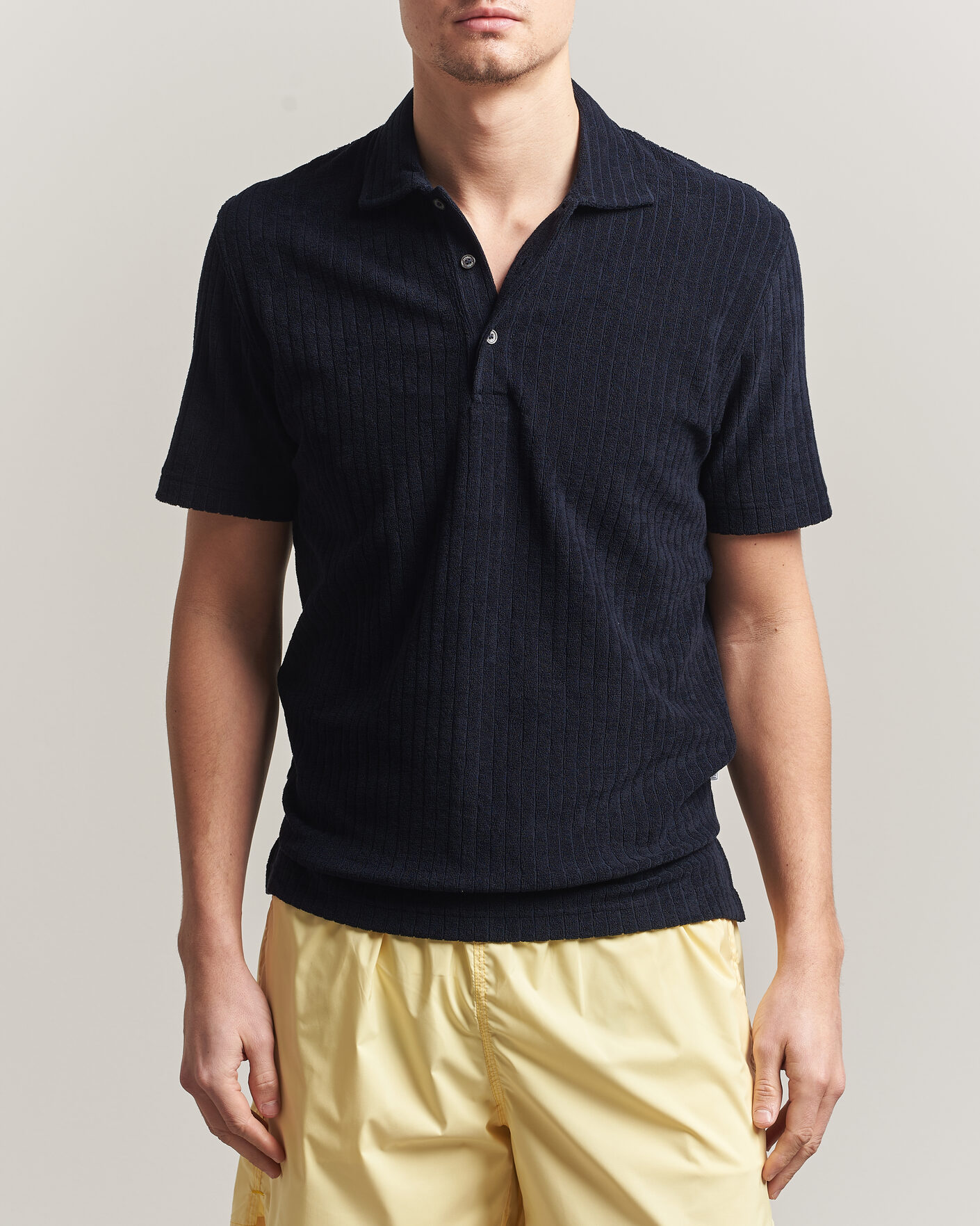 Herren | Poloshirts | Fedeli | Rib Terry Polo Navy