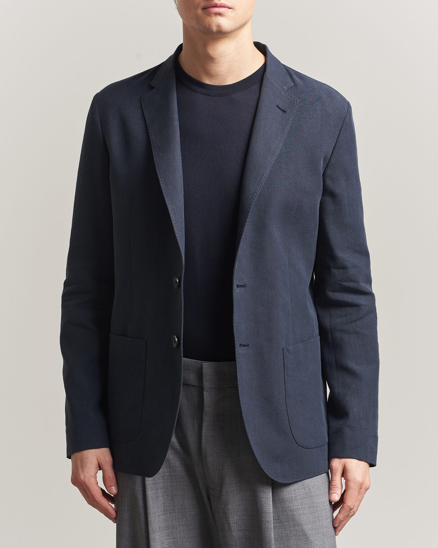 Herren | Sakkos | Herno | Cotton/Linen Blazer Navy