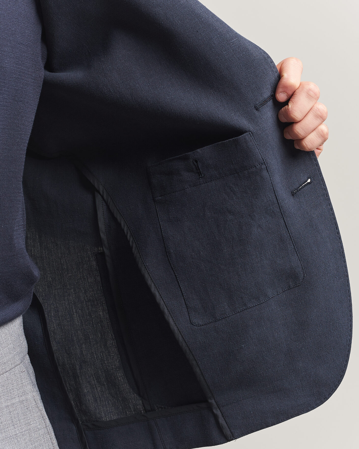 Herren | Sakkos | Herno | Cotton/Linen Blazer Navy