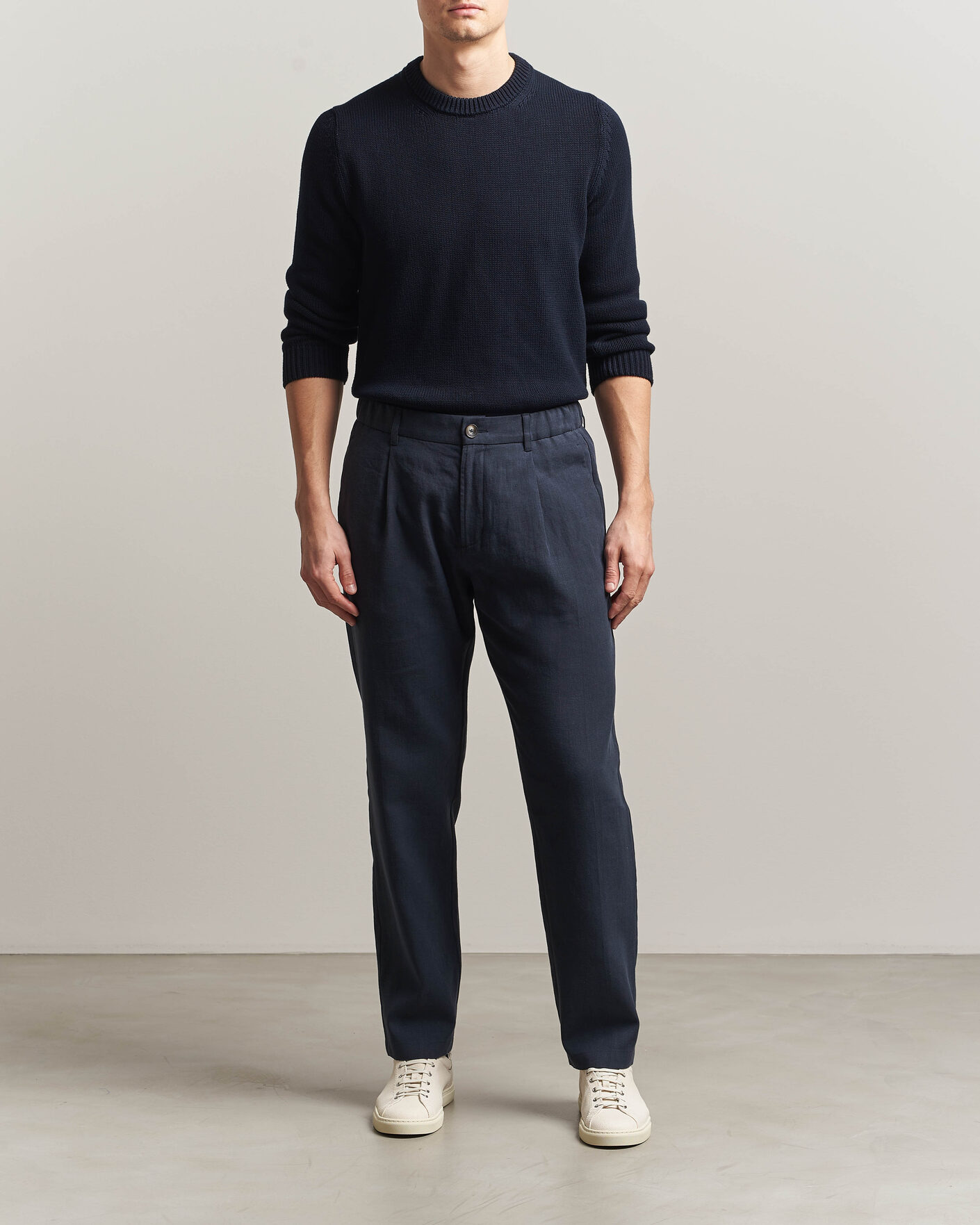 Herren | Hosen | Herno | Cotton/Linen Drawstring Pants Navy