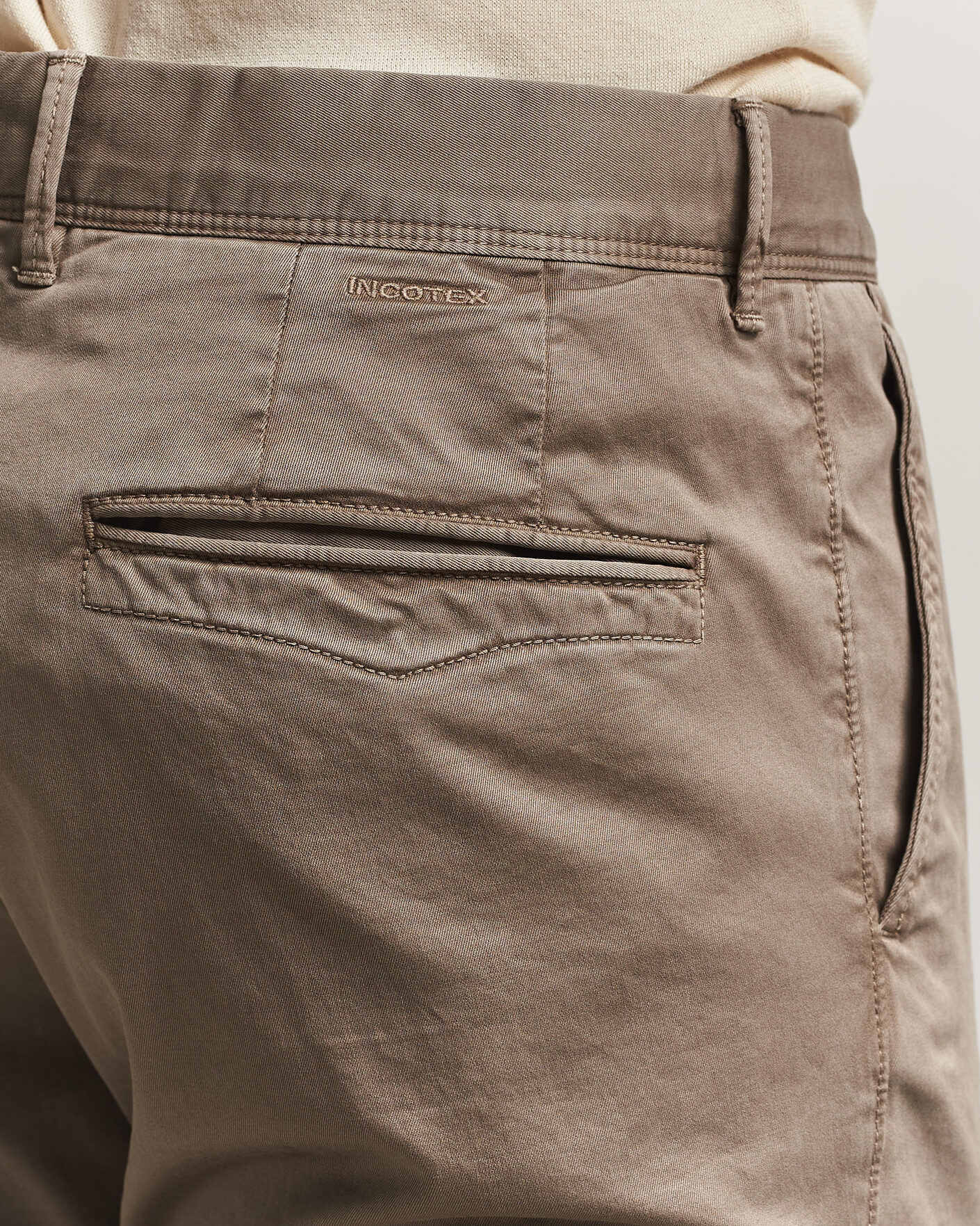 Herren | Hosen | Incotex | Slim Fit Garment Dyed Slacks Taupe