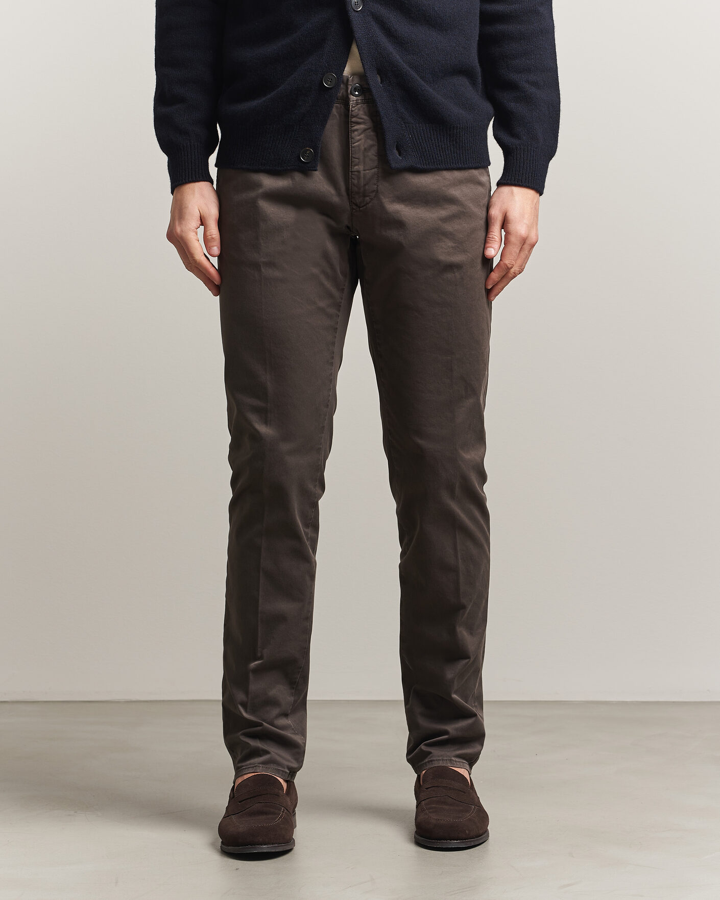 Herren | Hosen | Incotex | Slim Fit Garment Dyed Slacks Dark Brown