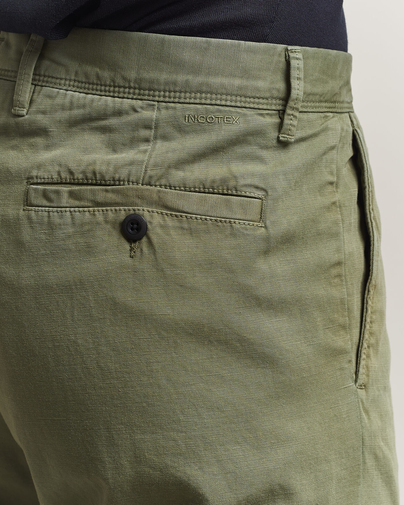 Herren | Hosen | Incotex | Regular Fit Cotton/Linen Slacks Military