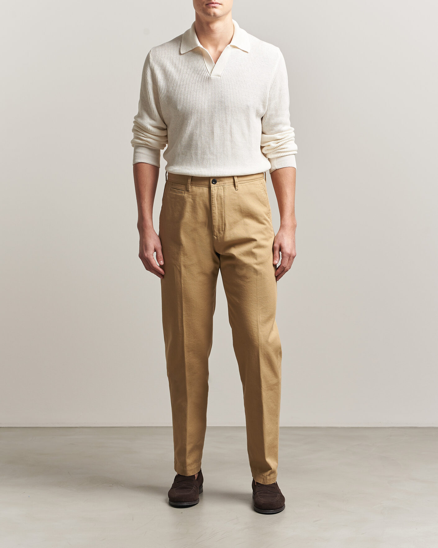 Herren | Hosen | Incotex | Regular Fit Uniform Cotton Slacks Khaki