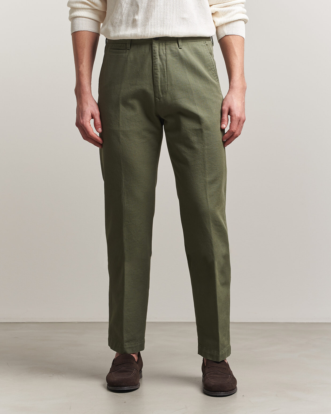 Herren | Hosen | Incotex | Regular Fit Uniform Cotton Slacks Military