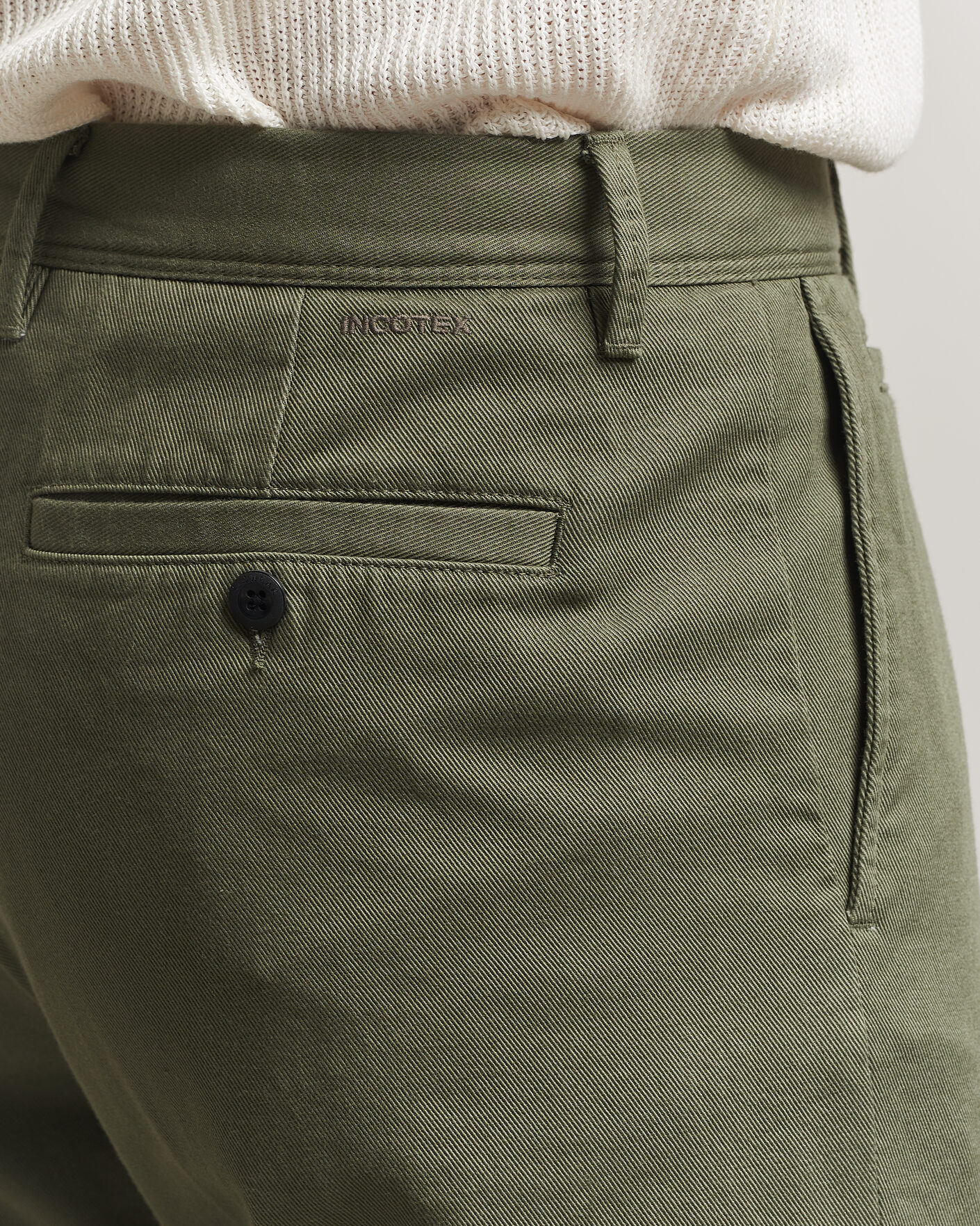 Herren | Hosen | Incotex | Regular Fit Uniform Cotton Slacks Military