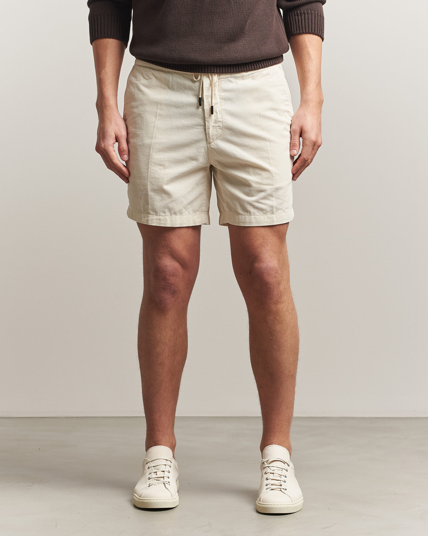 Herren | Shorts | Incotex | Baby Corduroy Drawstring Shorts Off White