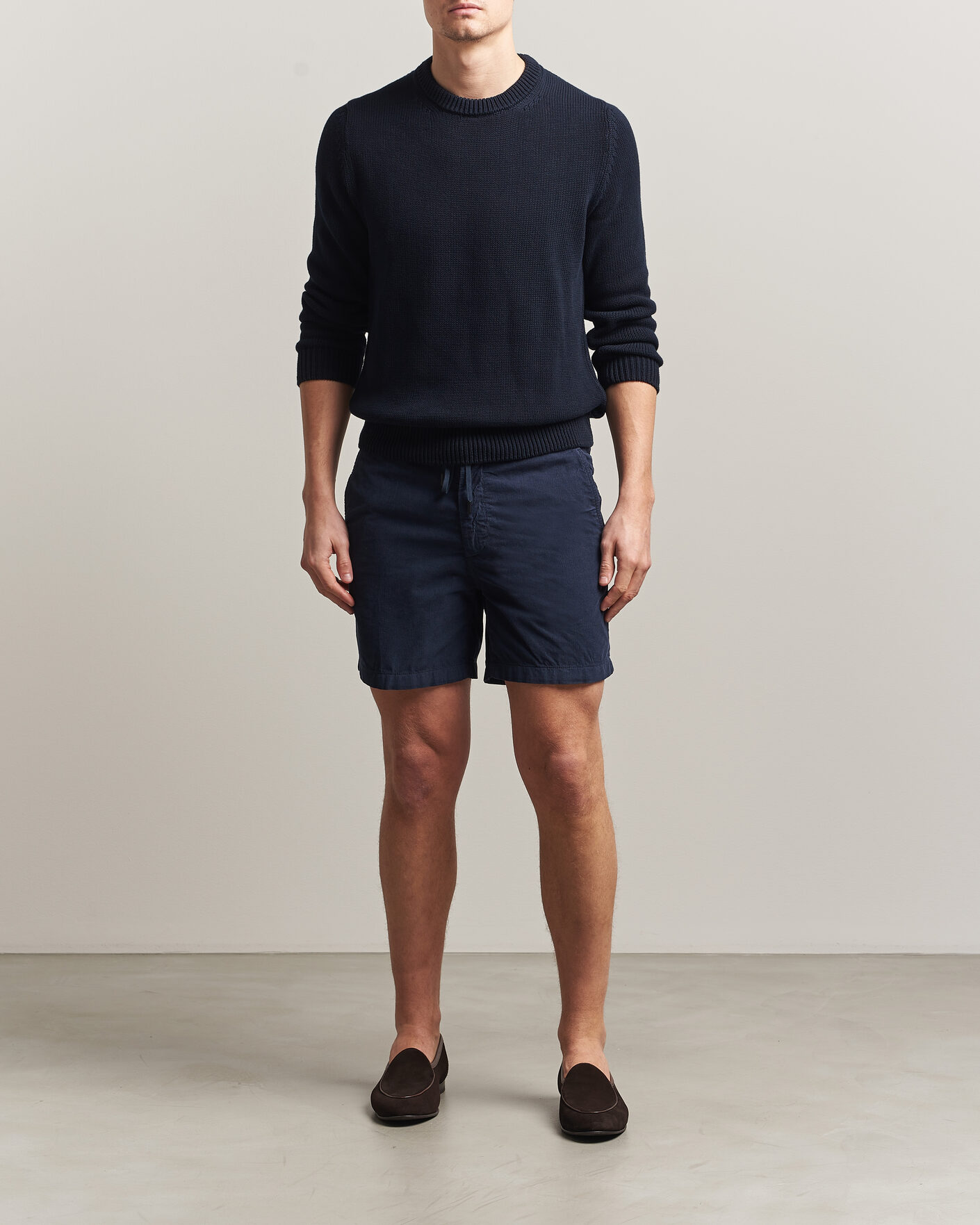 Herren | Shorts | Incotex | Baby Corduroy Drawstring Shorts Navy