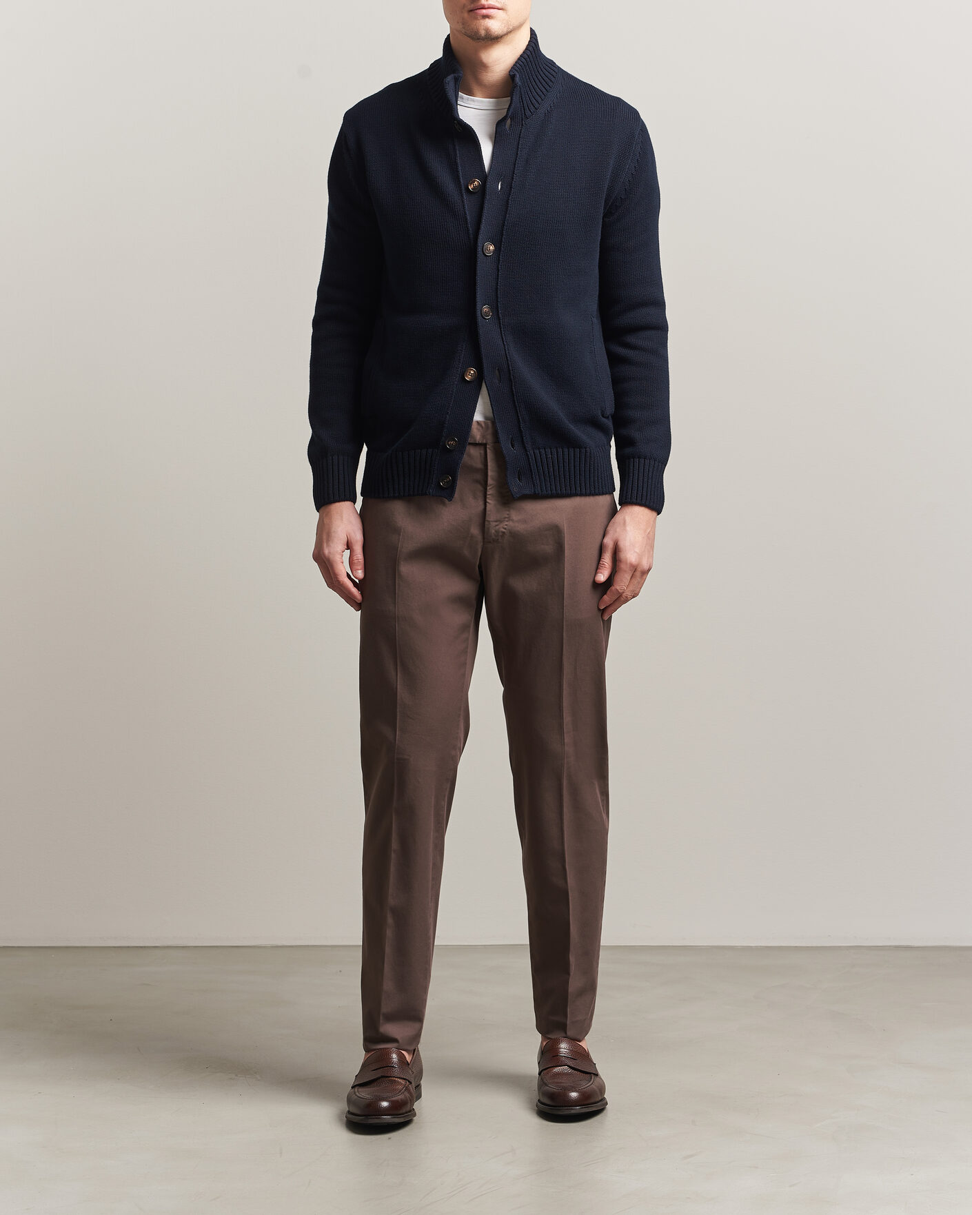 Herren | Hosen | Incotex | Slim Fit Comfort Chinos Dark Brown