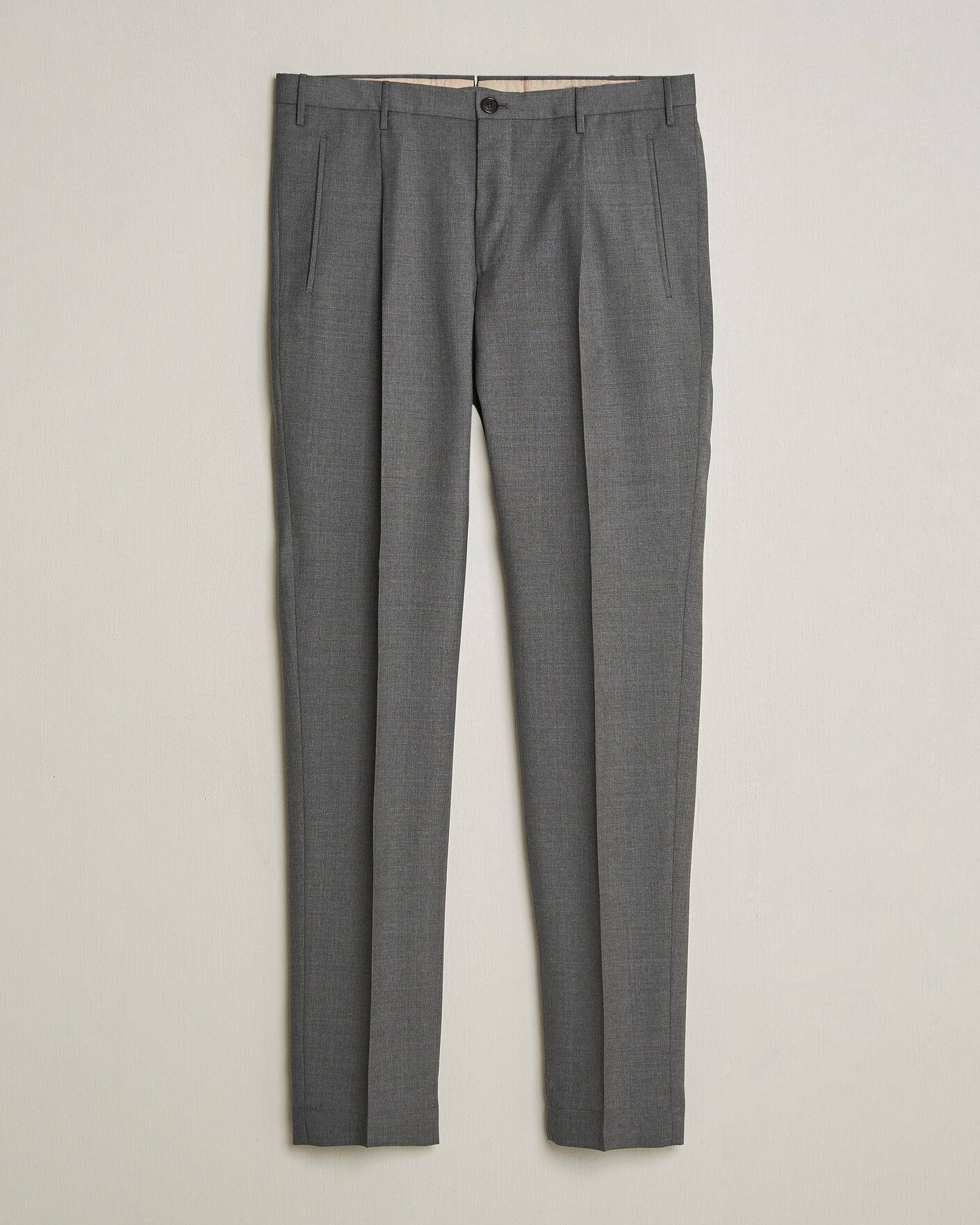 Herren | Hosen | Incotex | Regular Fit Super 100s Wool Pants Grey Melange