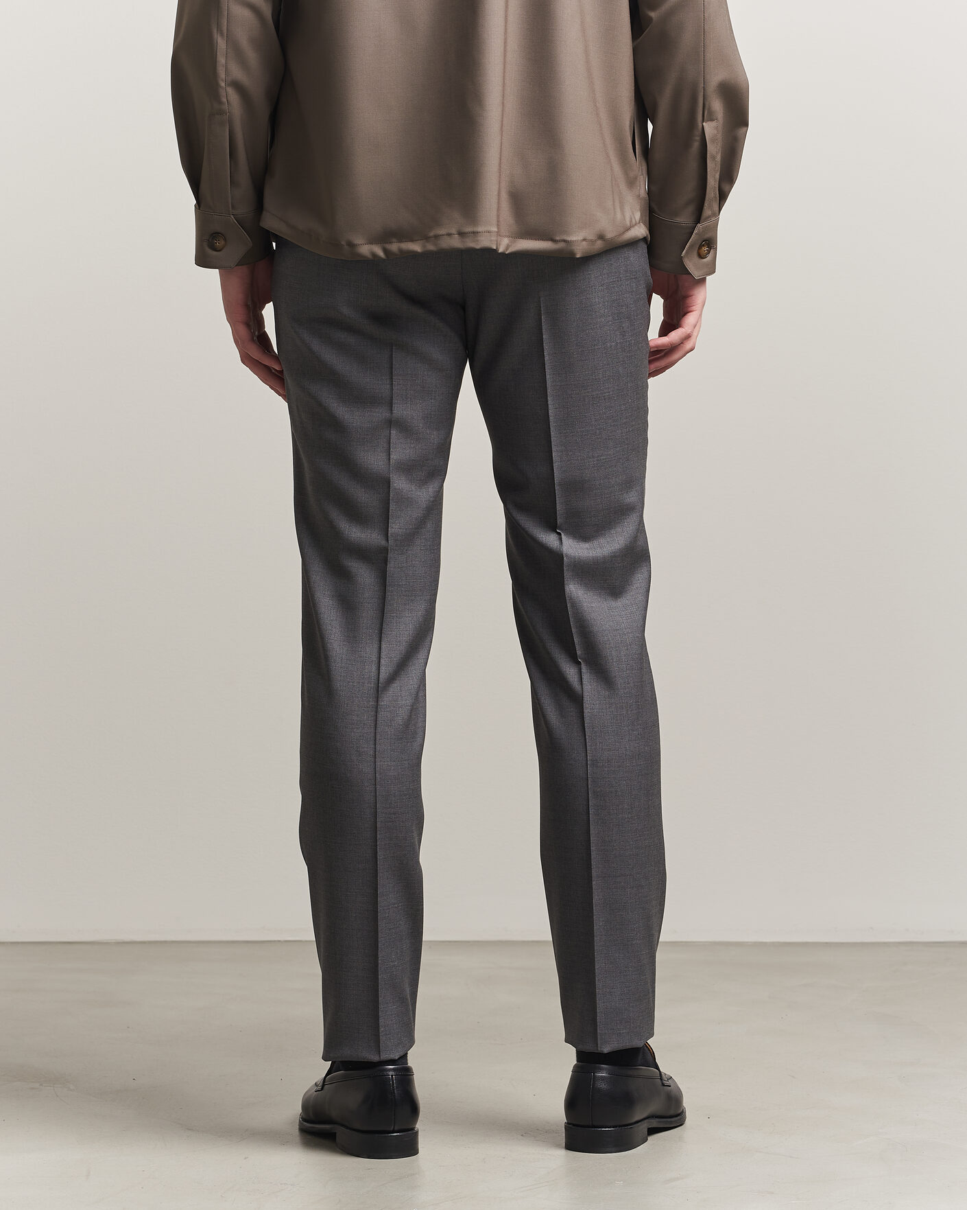 Herren | Hosen | Incotex | Regular Fit Super 100s Wool Pants Grey Melange