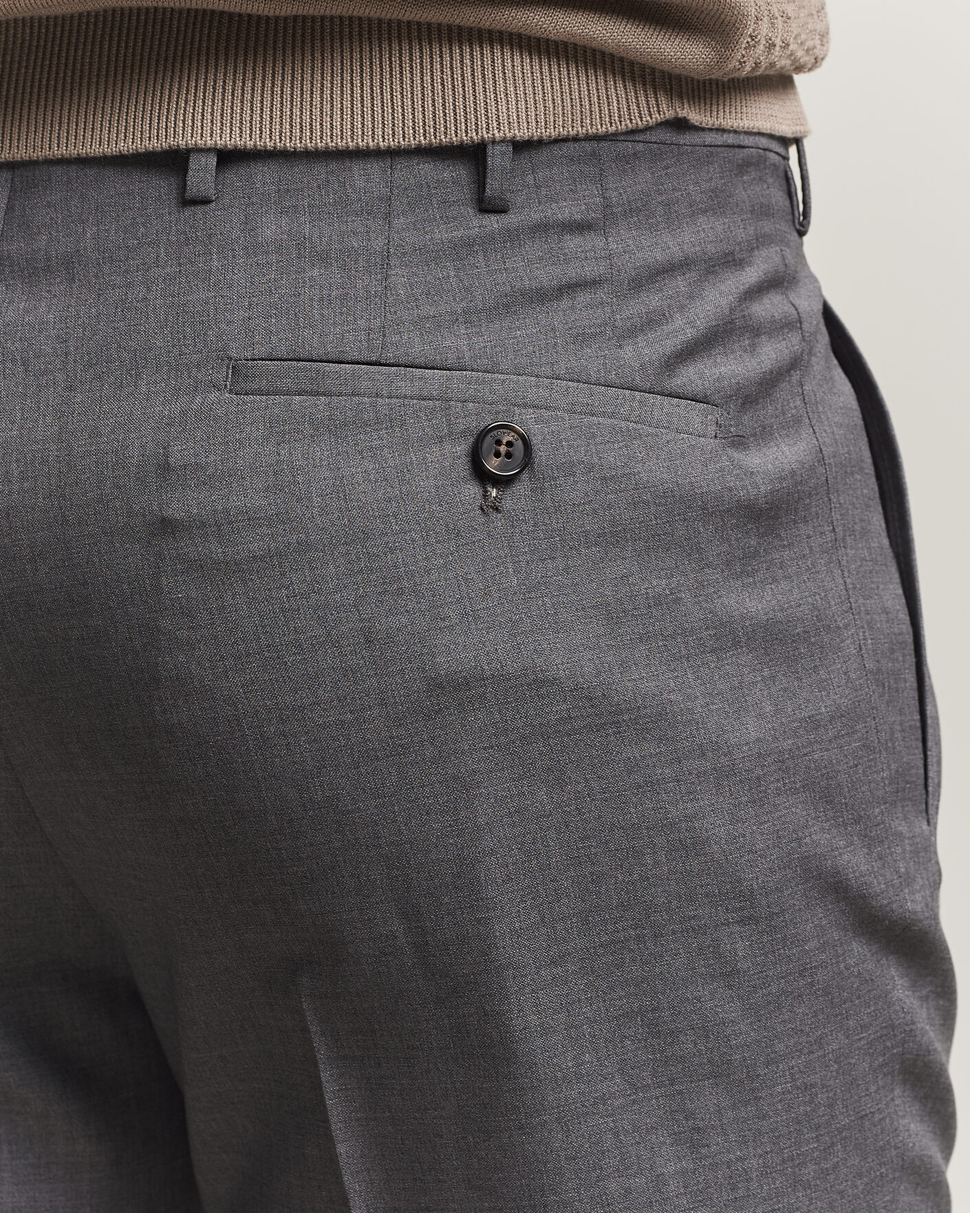 Herren | Hosen | Incotex | Regular Fit Super 100s Wool Pants Grey Melange