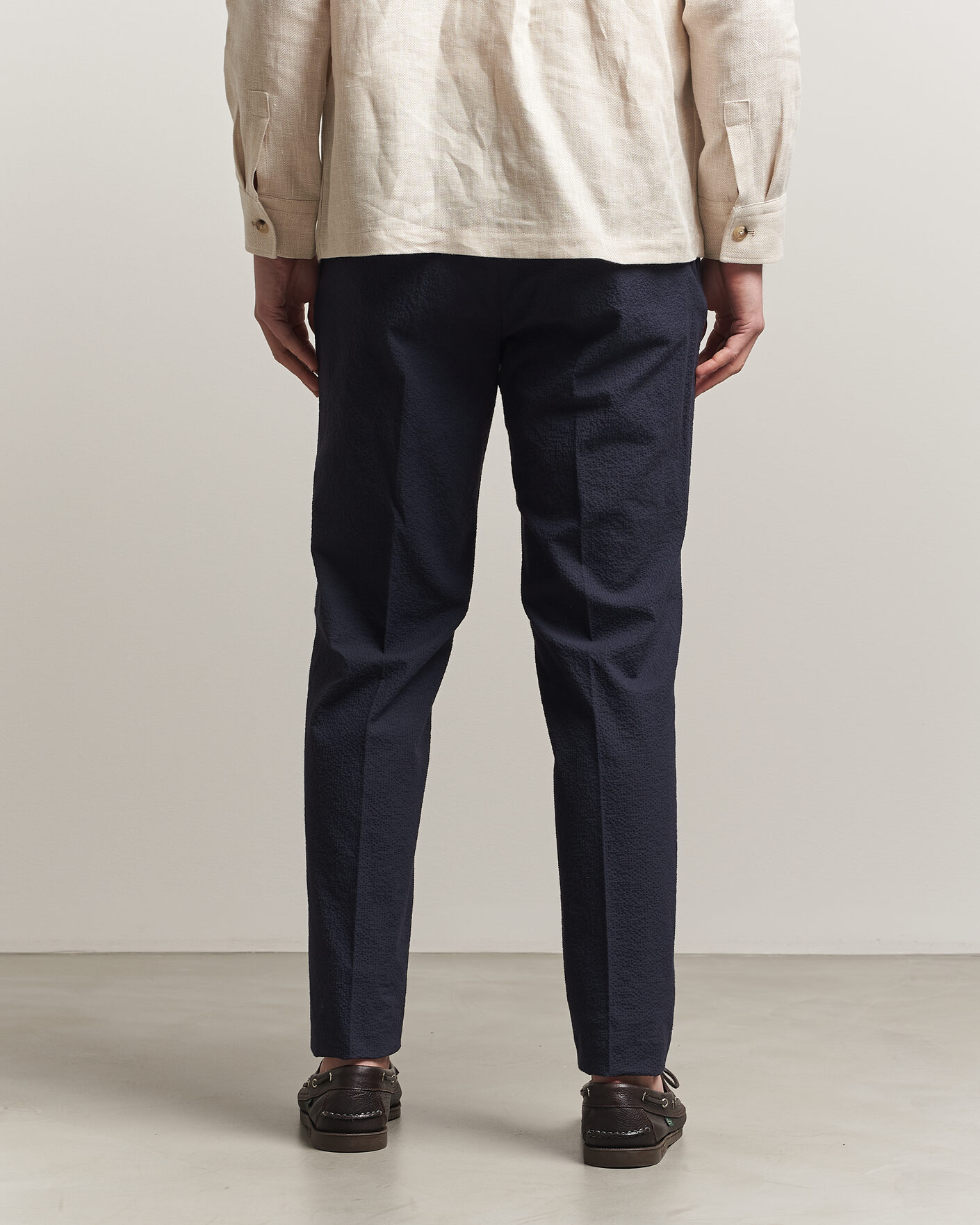 Herren | Hosen | Incotex | Tapered Fit Seersucker Pants Navy