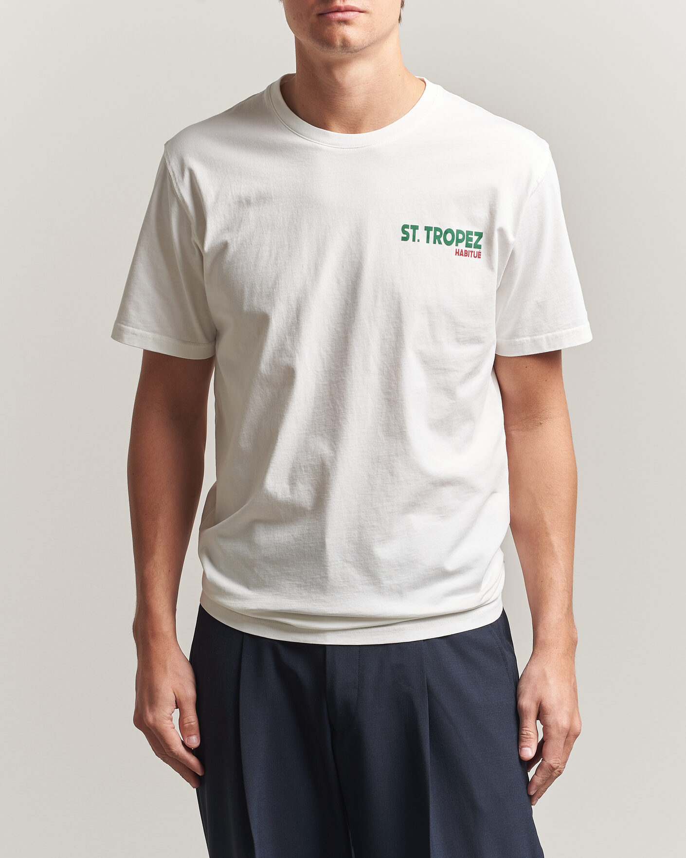 Herren | T-Shirts | MC2 Saint Barth | Back Printed Cotton T-Shirt St Tropez Sun