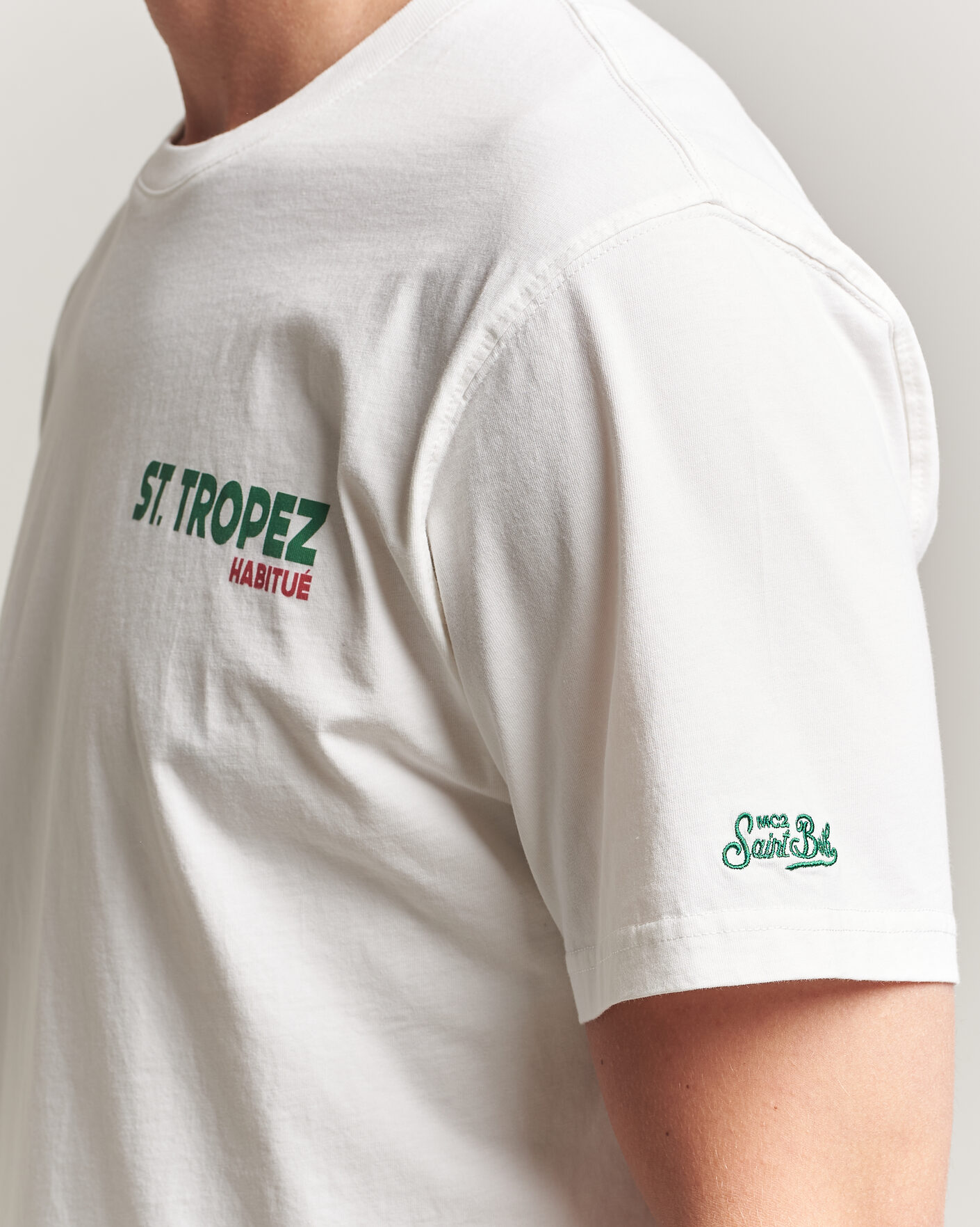 Herren | T-Shirts | MC2 Saint Barth | Back Printed Cotton T-Shirt St Tropez Sun