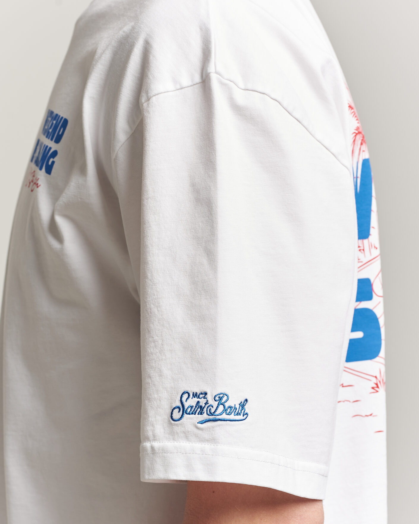 Herren | T-Shirts | MC2 Saint Barth | Back Printed Cotton T-Shirt Weekend Jet