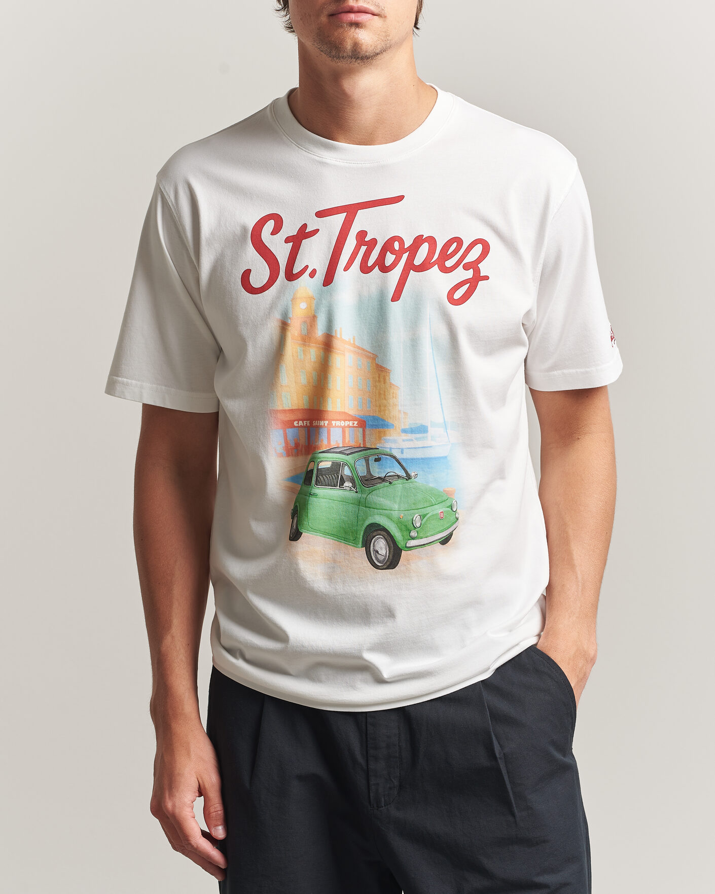 Herren | T-Shirts | MC2 Saint Barth | Printed Cotton T-Shirt St Tropez Car