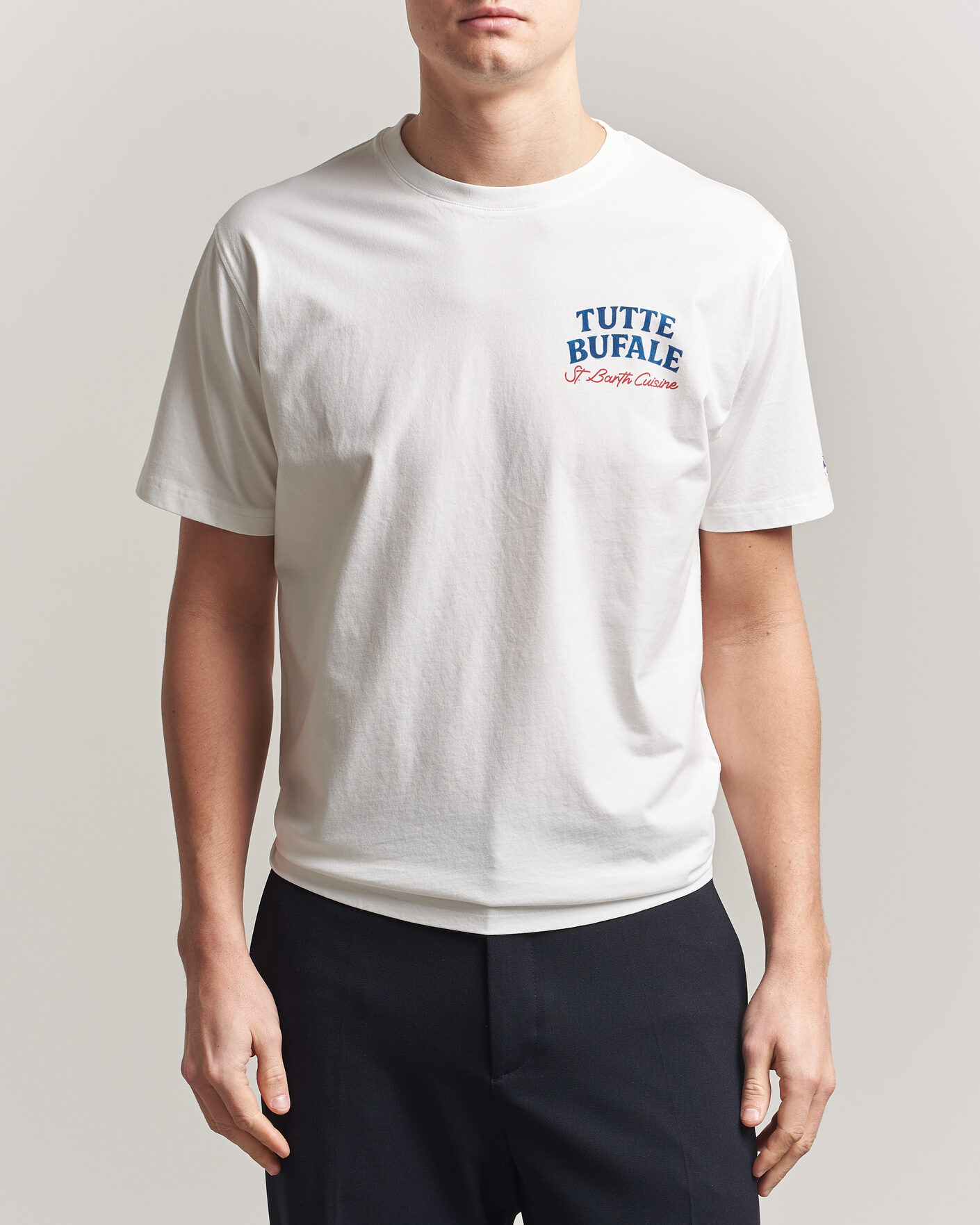 Herren | T-Shirts | MC2 Saint Barth | Back Printed Cotton T-Shirt Bufale