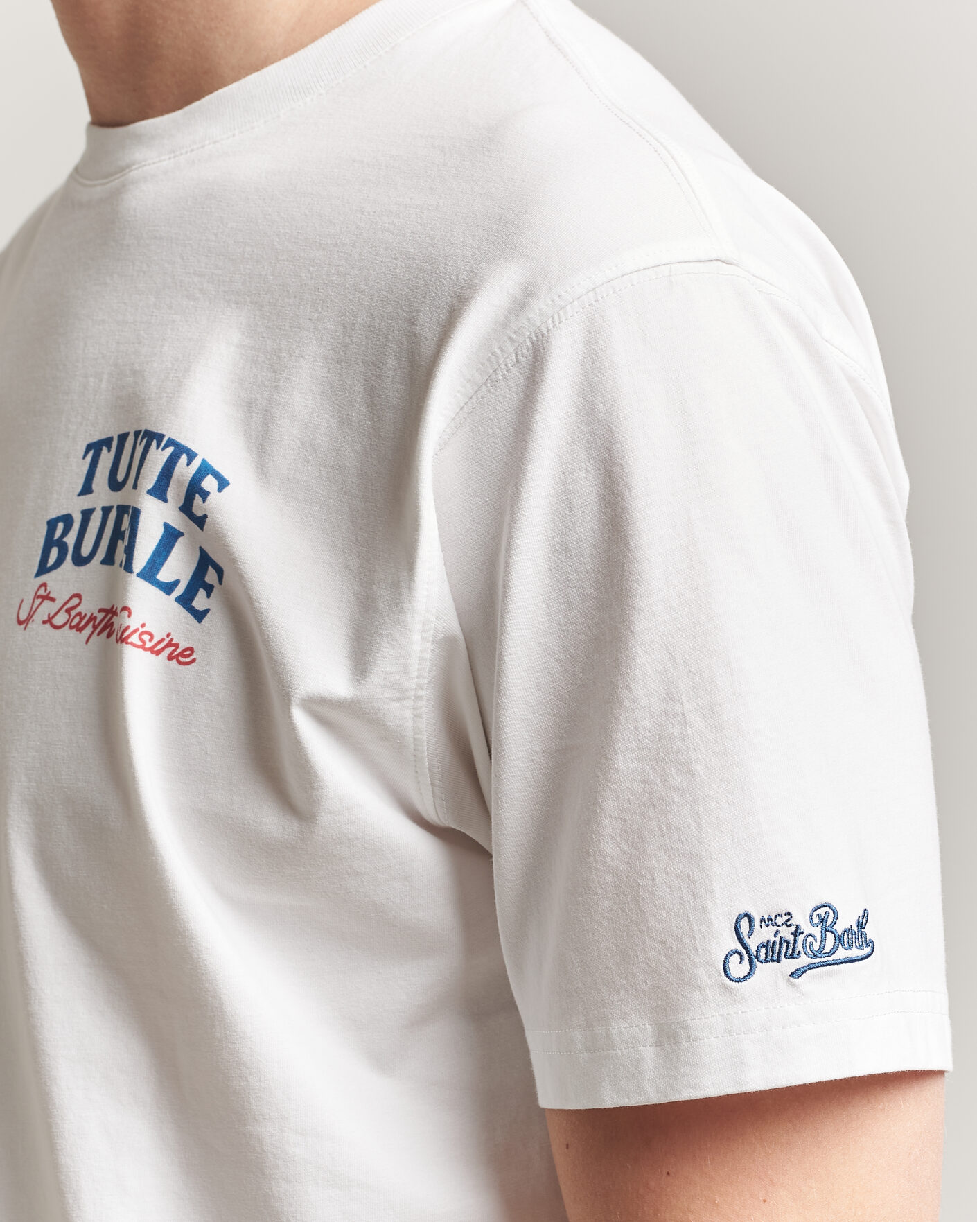 Herren | T-Shirts | MC2 Saint Barth | Back Printed Cotton T-Shirt Bufale