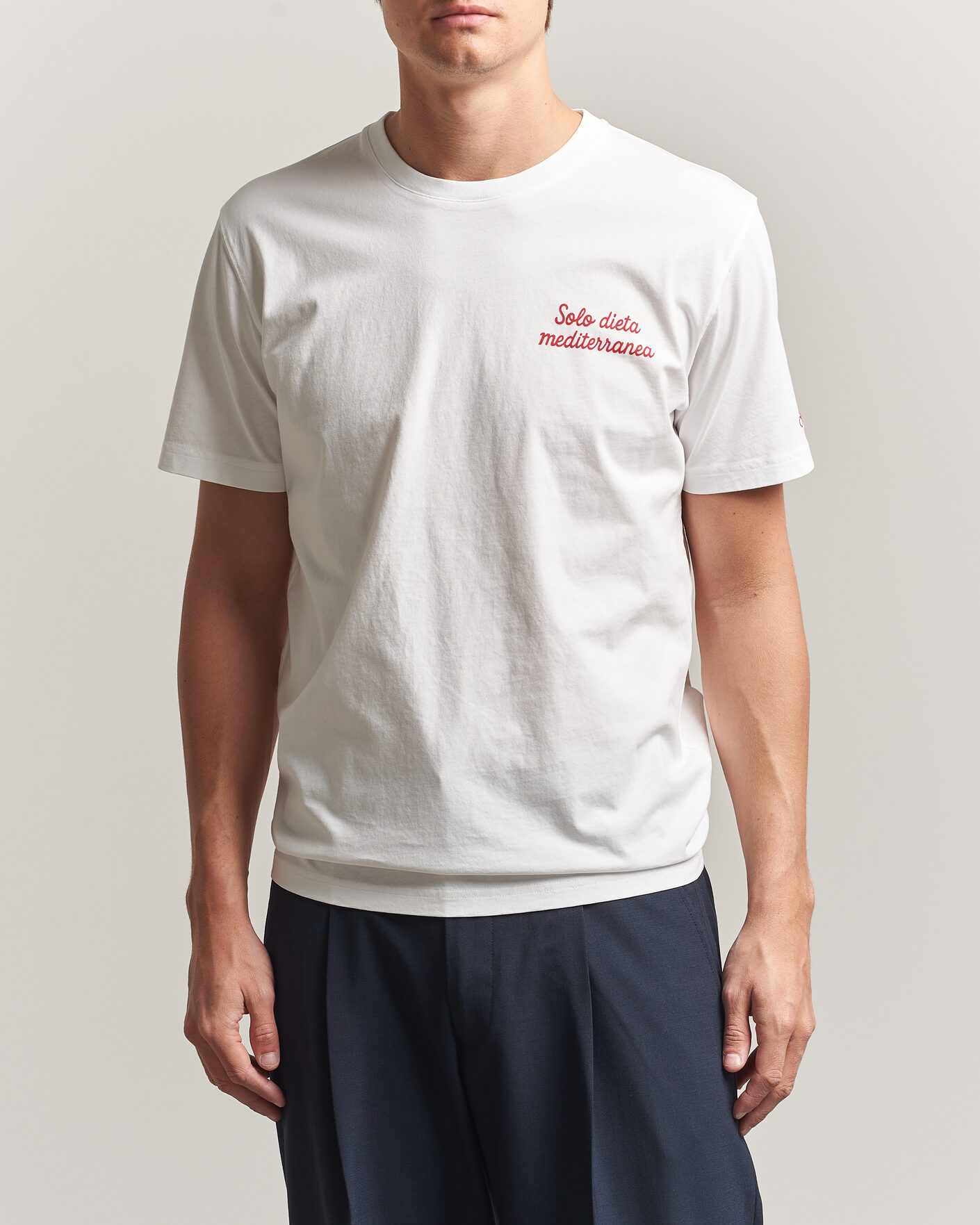 Herren | T-Shirts | MC2 Saint Barth | Back Printed Cotton T-Shirt Dieta Mediterranea
