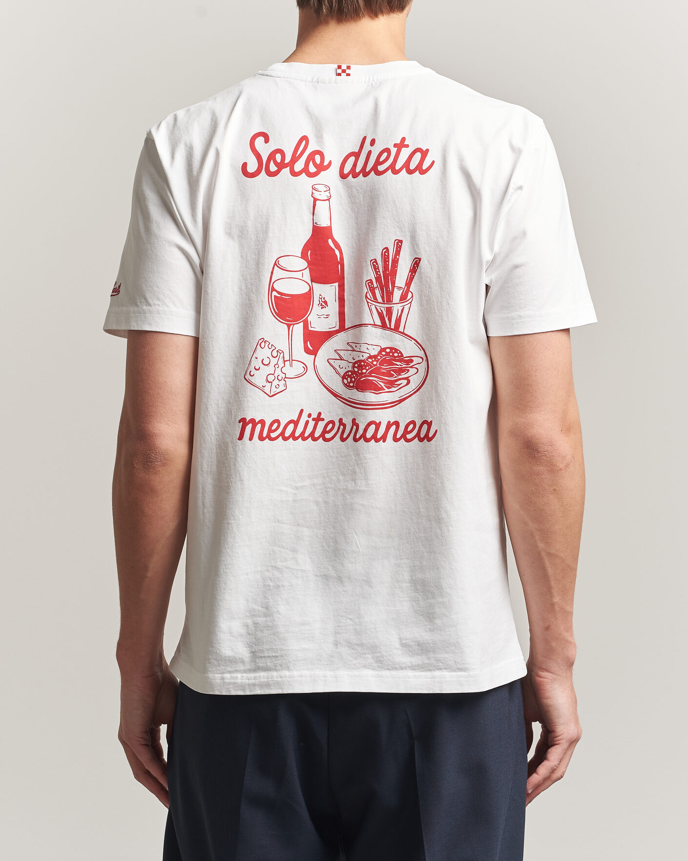 Herren | T-Shirts | MC2 Saint Barth | Back Printed Cotton T-Shirt Dieta Mediterranea