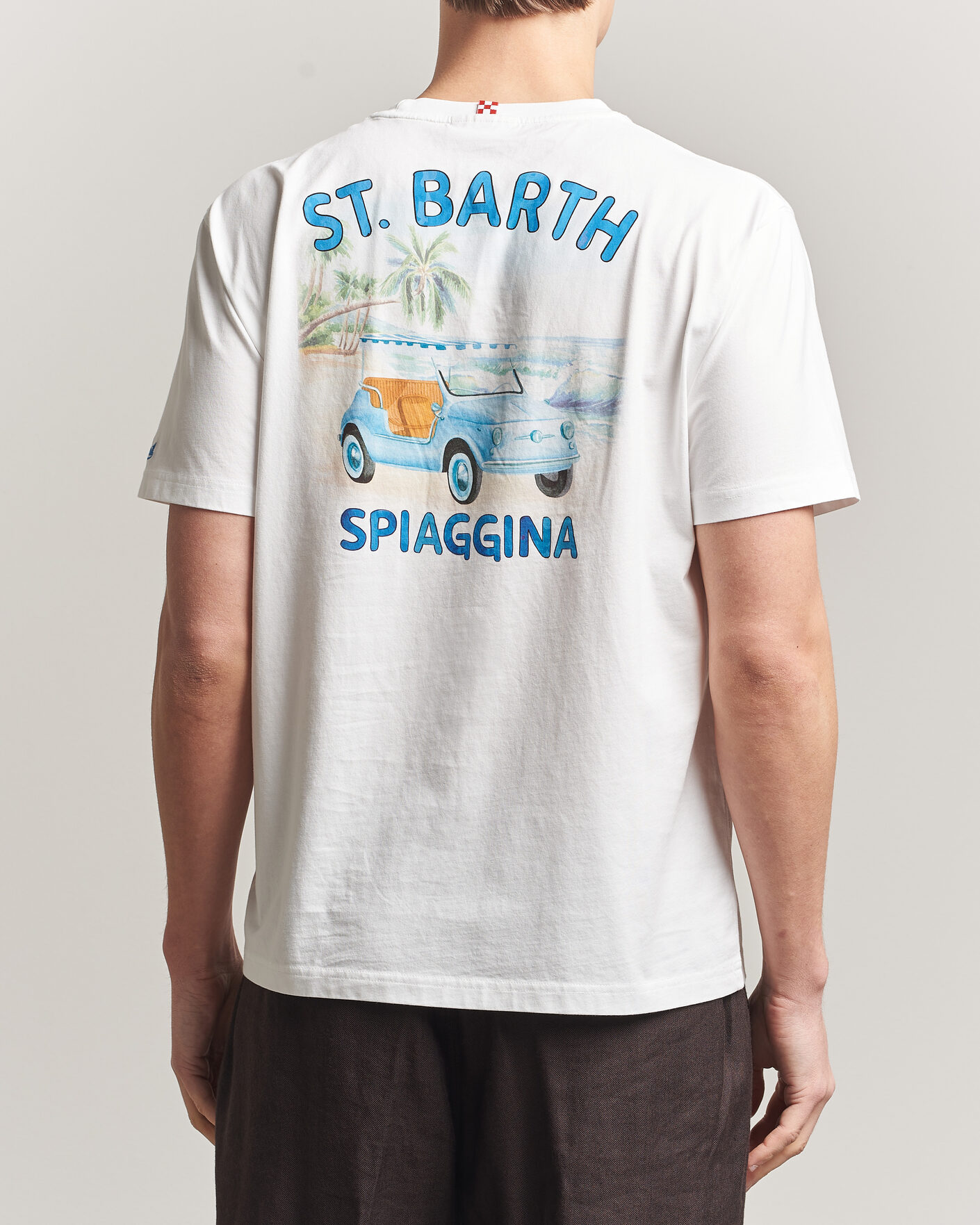Herren | T-Shirts | MC2 Saint Barth | Back Printed Cotton T-Shirt Spiaggina