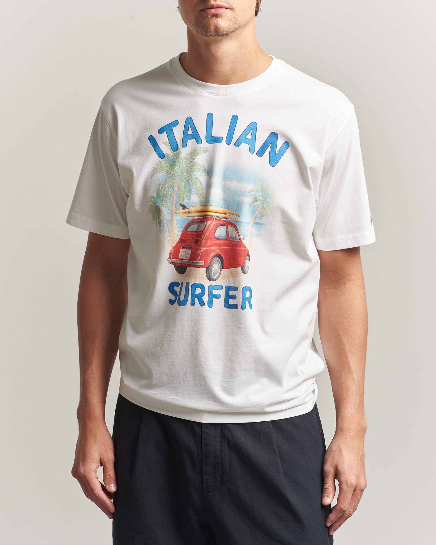 Herren | T-Shirts | MC2 Saint Barth | Printed Cotton T-Shirt Italian Surfer