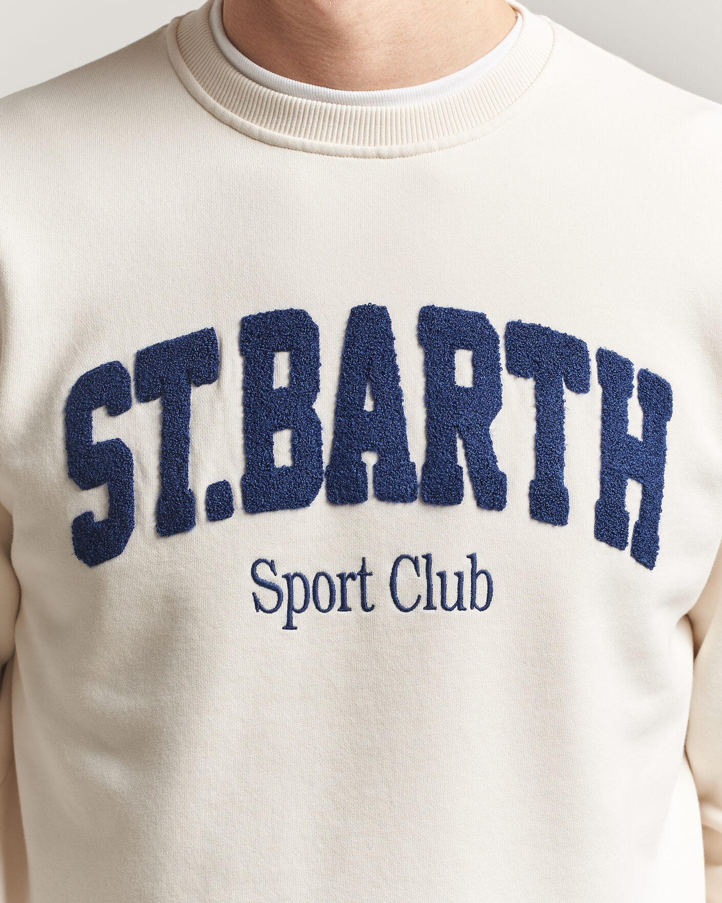 Herren | Pullover | MC2 Saint Barth | Terry Cotton Logo Sweatshirt Off White