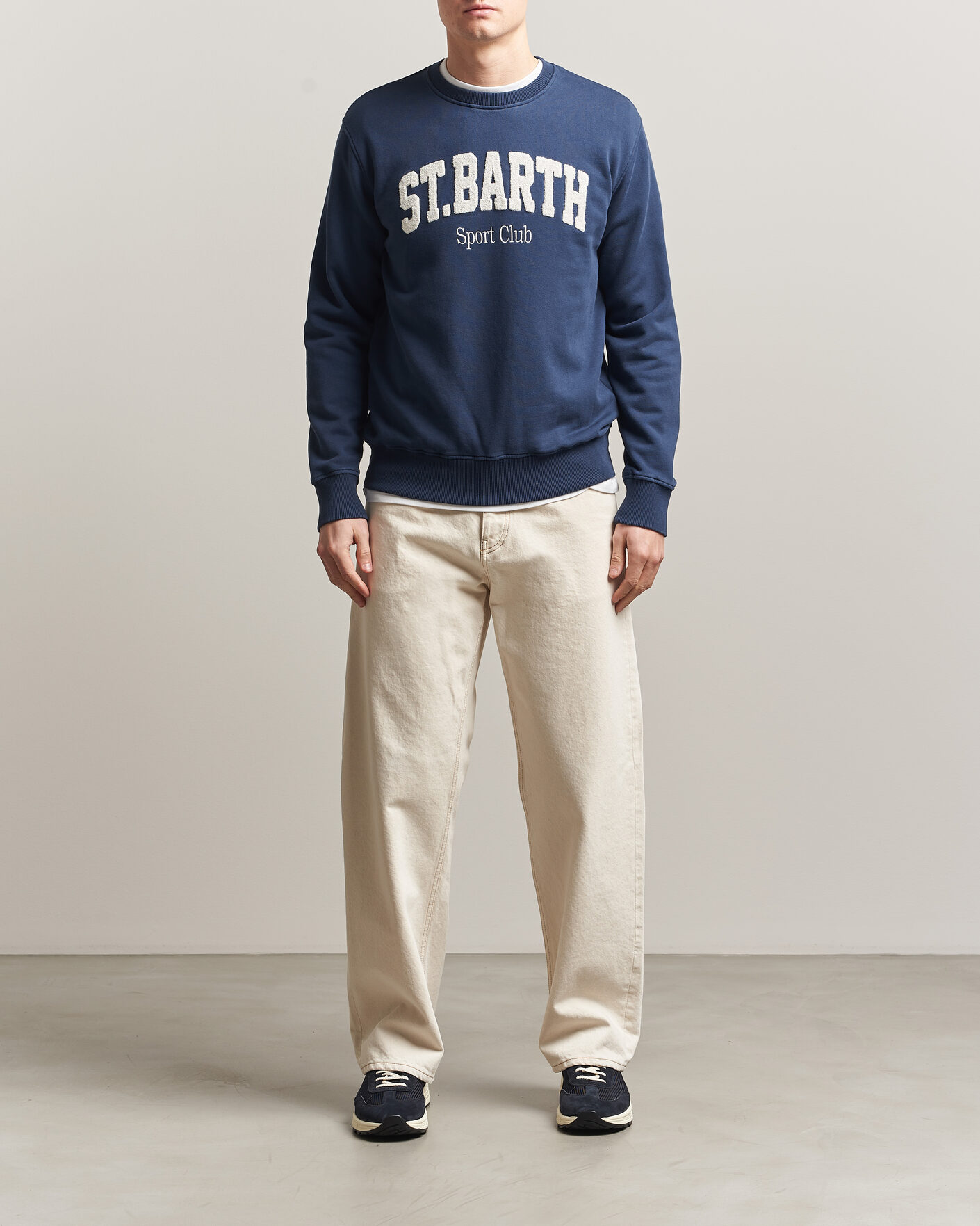 Herren | Pullover | MC2 Saint Barth | Terry Cotton Logo Sweatshirt Navy