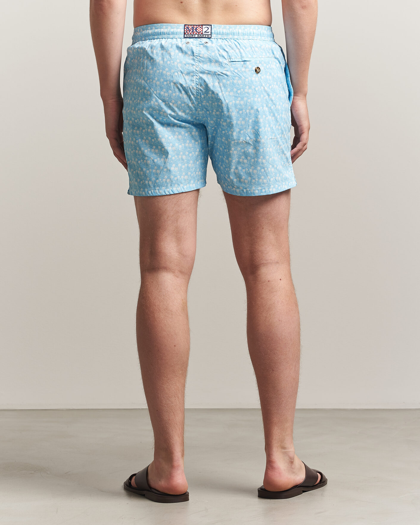 Herren | Badehosen | MC2 Saint Barth | Printed Swim Shorts Blue Palms