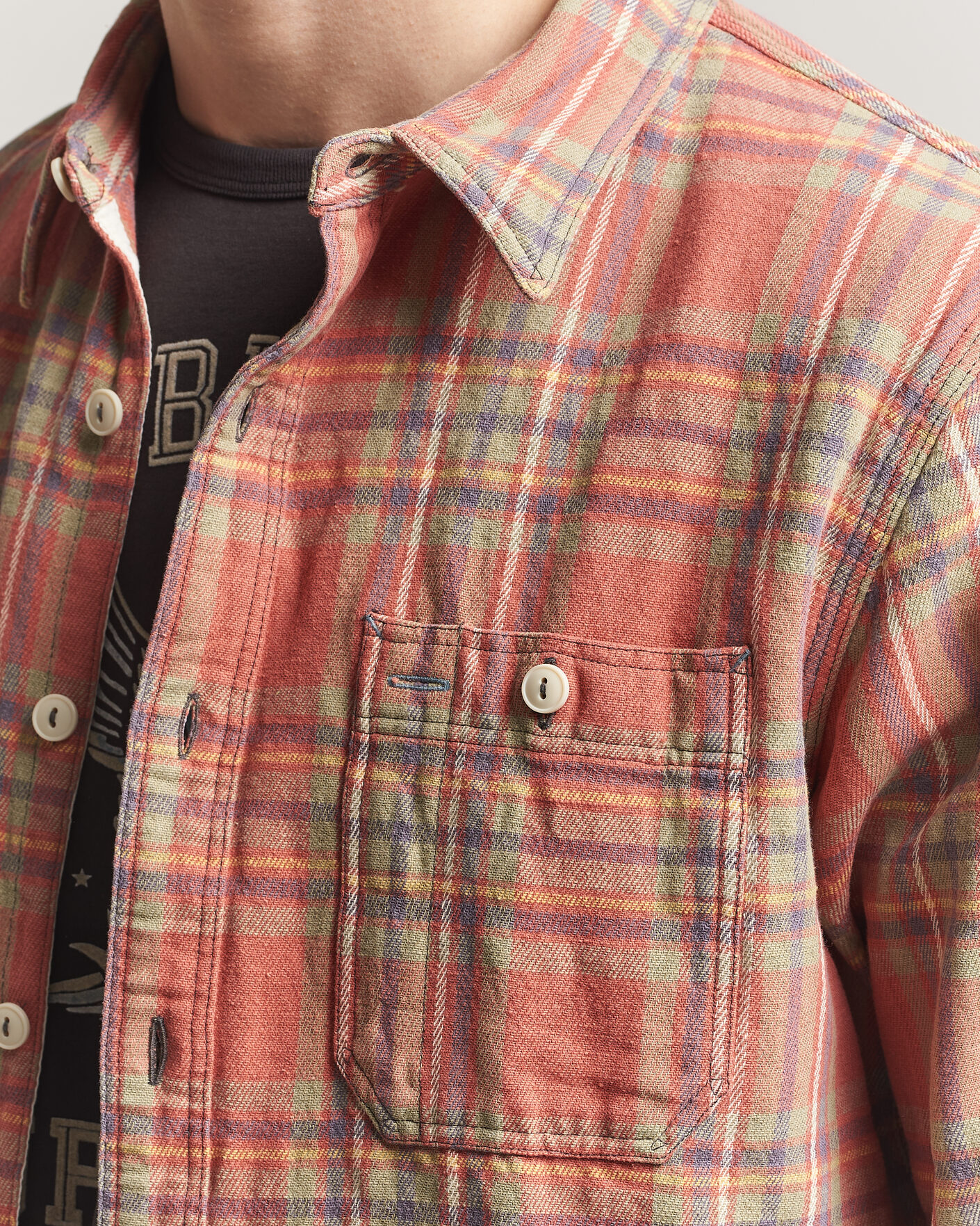 Herren | Hemden | RRL | Cameron Double Pocket Shirt Red/Blue Check
