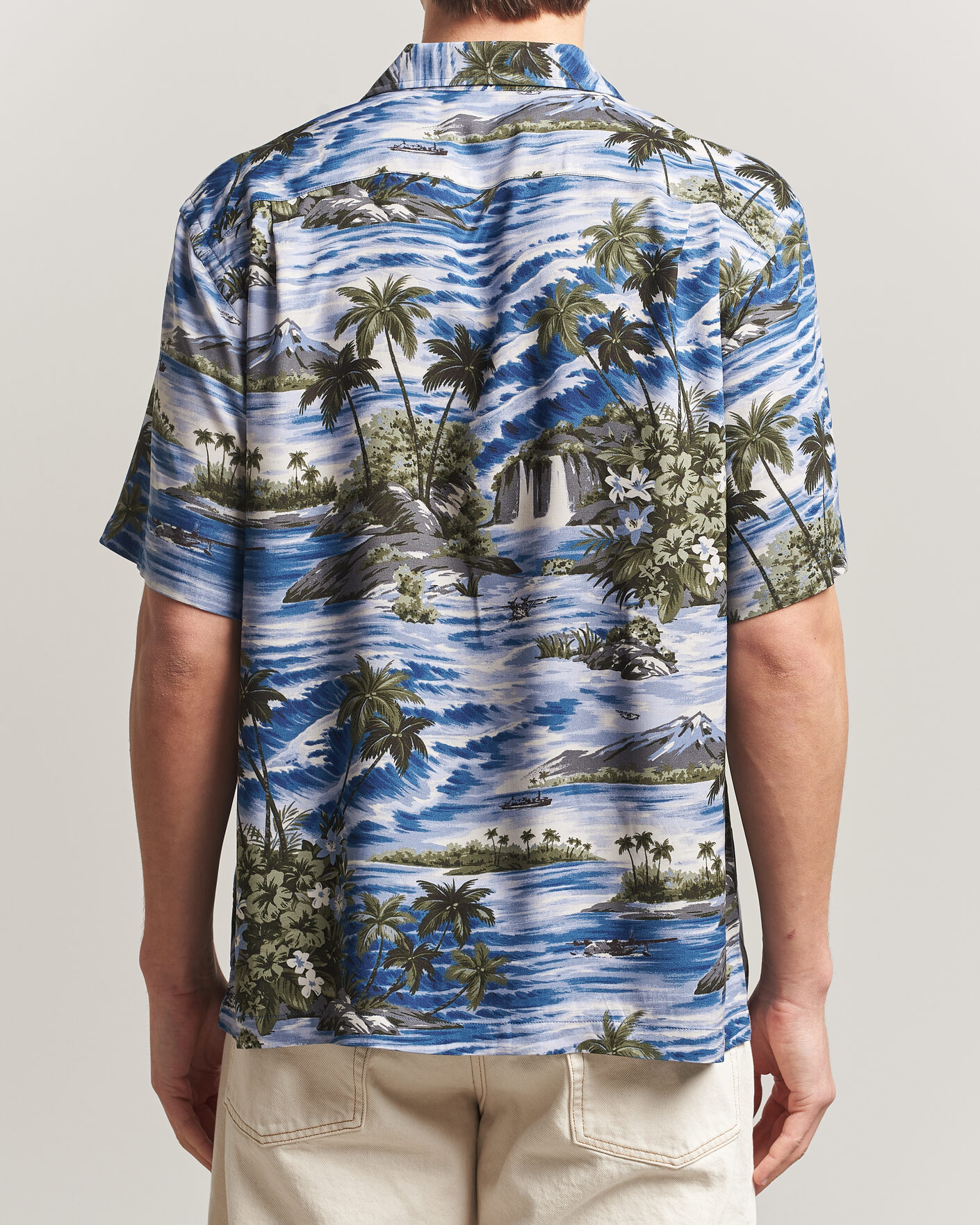 Herren | Hemden | RRL | Printed Camp Shirt Blue