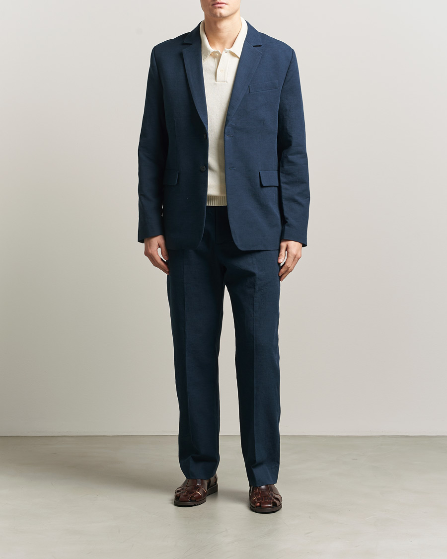 Herren | Sakkos | Palmes | Single Breasted Cotton Blazer Navy