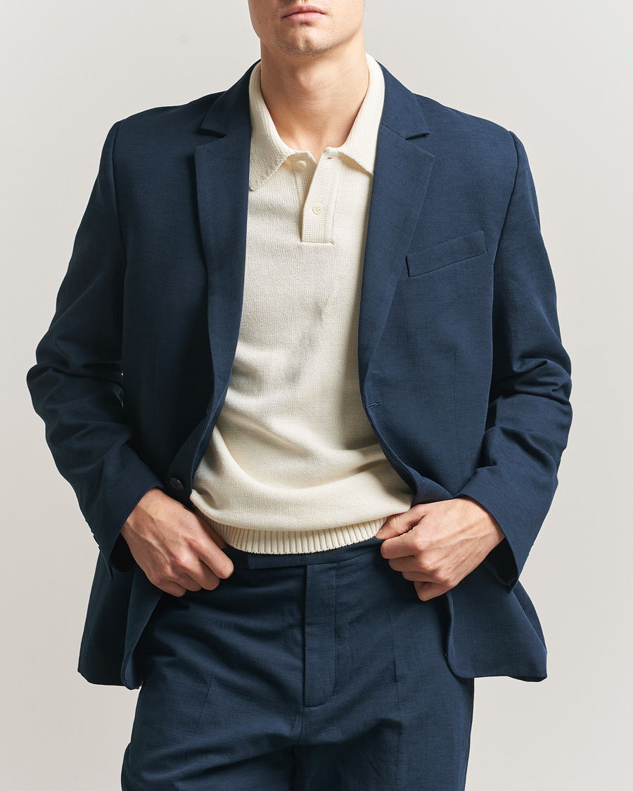 Herren | Sakkos | Palmes | Single Breasted Cotton Blazer Navy