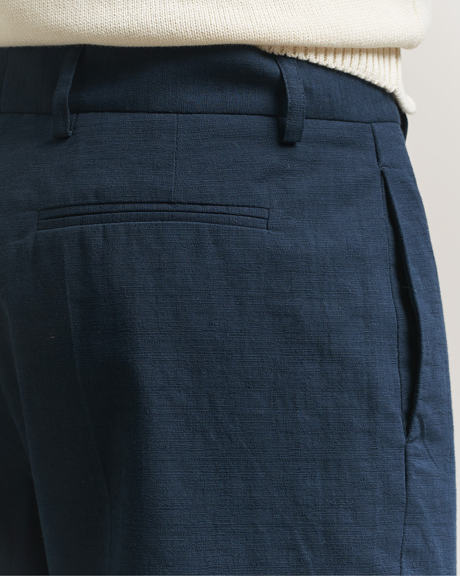 Herren | Hosen | Palmes | Pleated Cotton Trousers Navy
