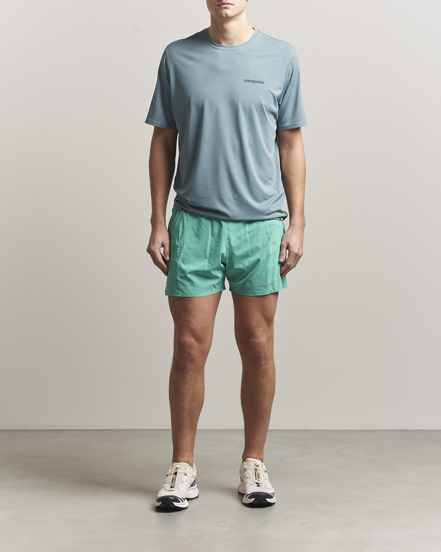 Herren | T-Shirts | Patagonia | Cap Cool Daily Logo T-Shirt Blue Sage