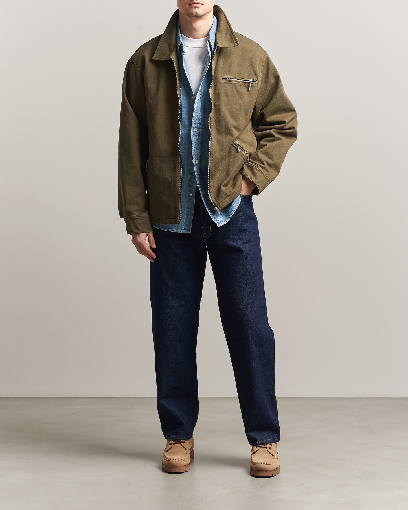 Herren | Jacken | Pendleton | Blandet Lined Bomber Jacket Sage