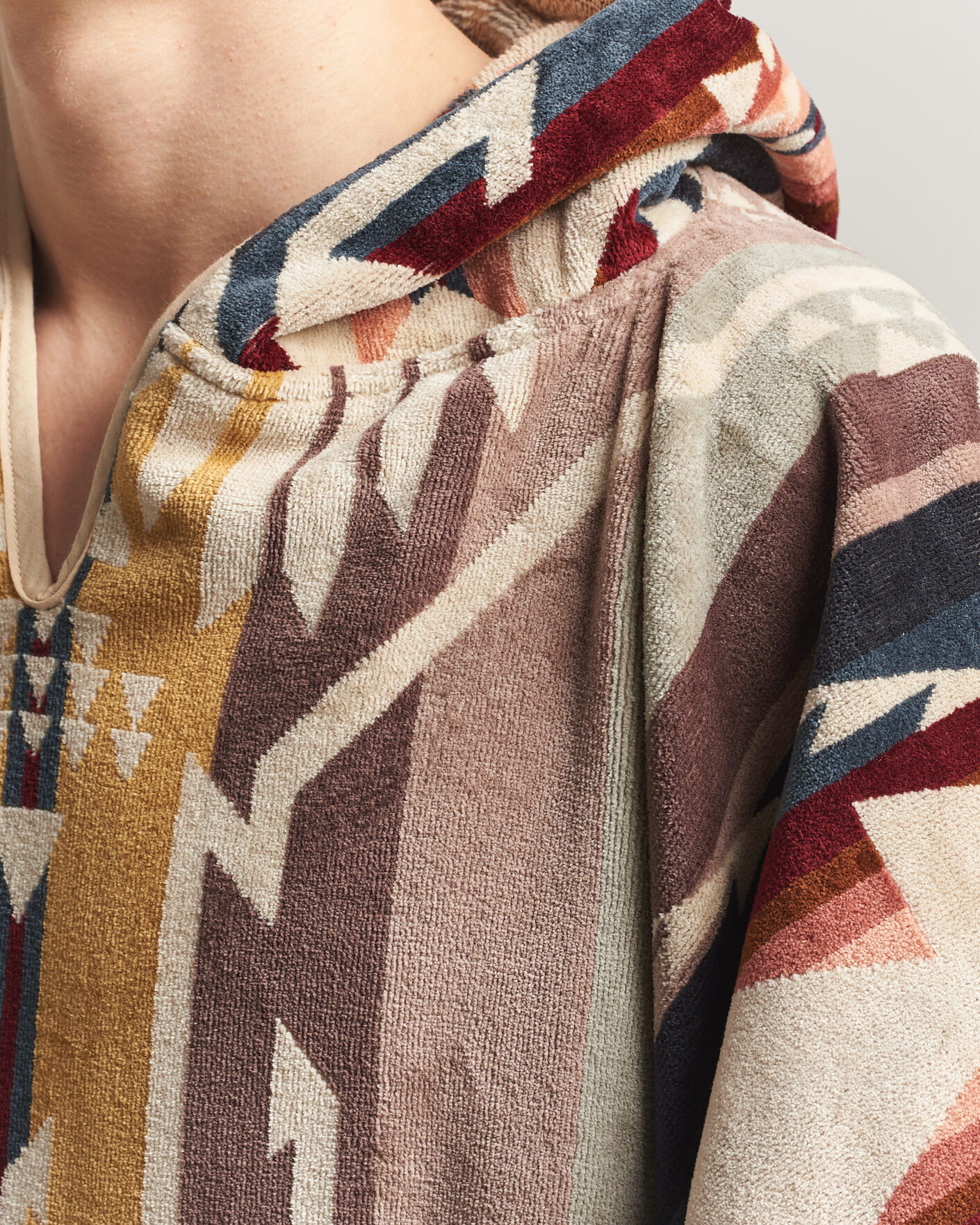 Herren | Pendleton Jacquard Hooded Towel White Sands Tan | Pendleton | Jacquard Hooded Towel White Sands Tan