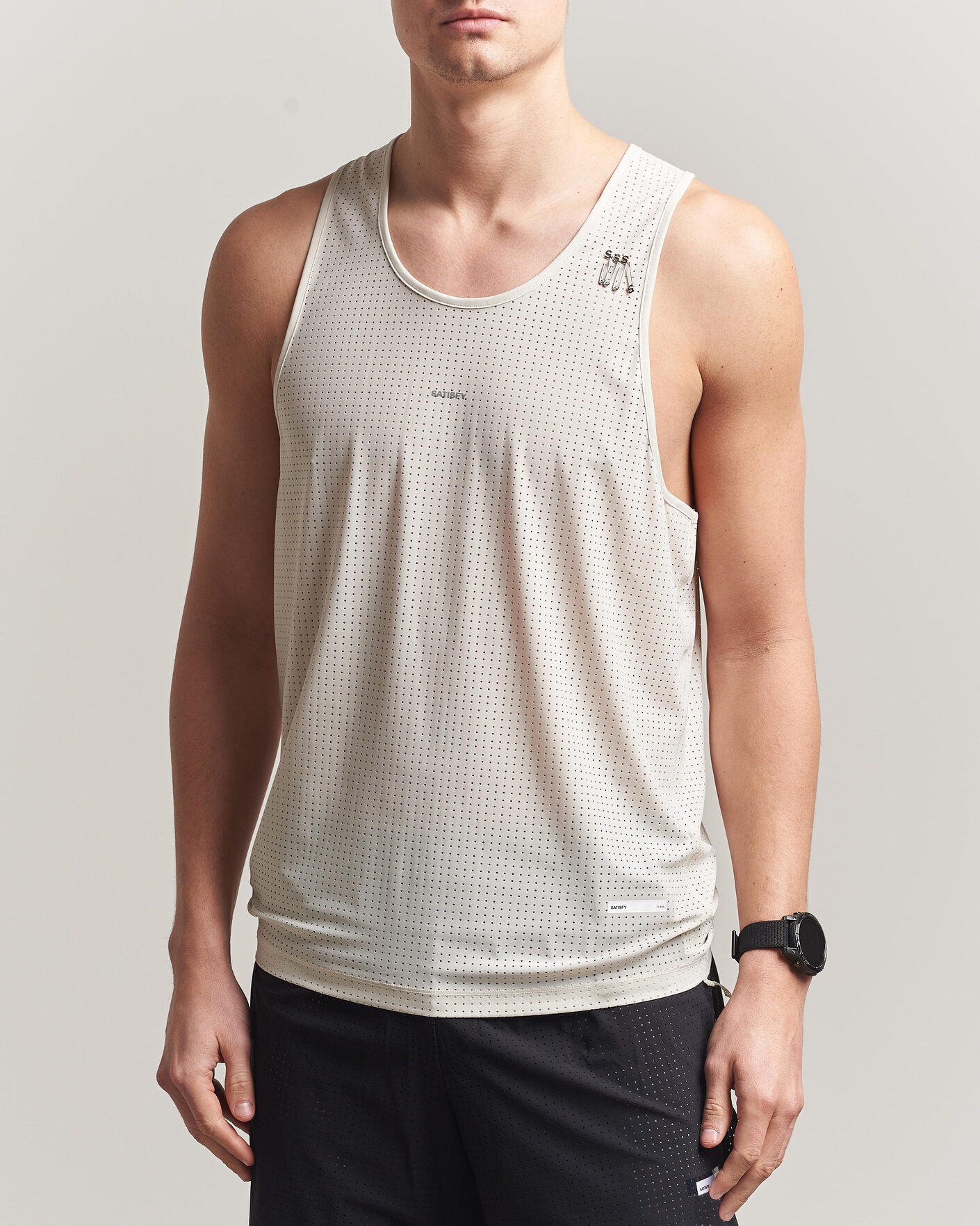 Herren | T-Shirts | Satisfy | Space-O Singlet Chalk