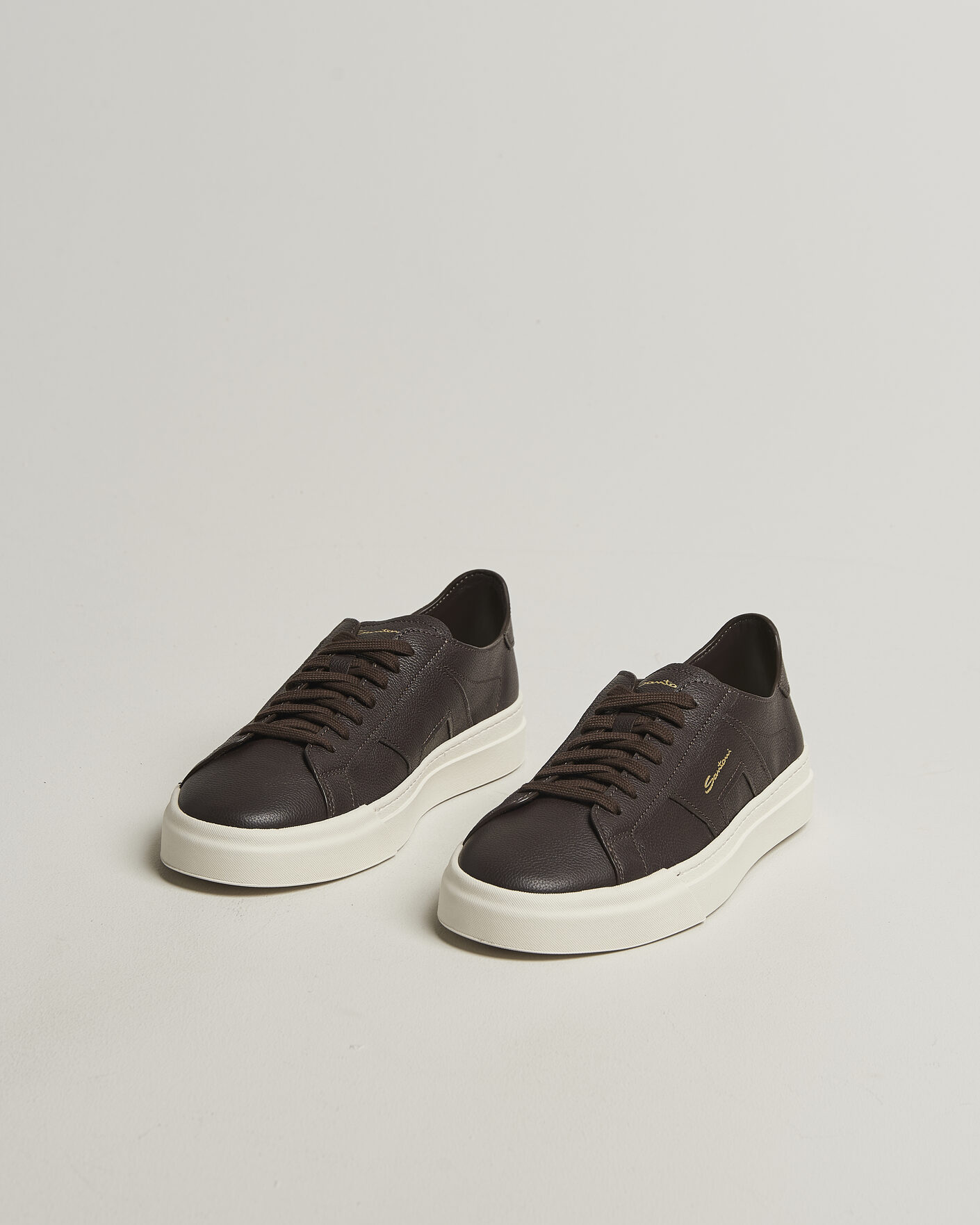 Herren | Sneaker | Santoni | Double Buckle Sneakers Dark Brown Calf