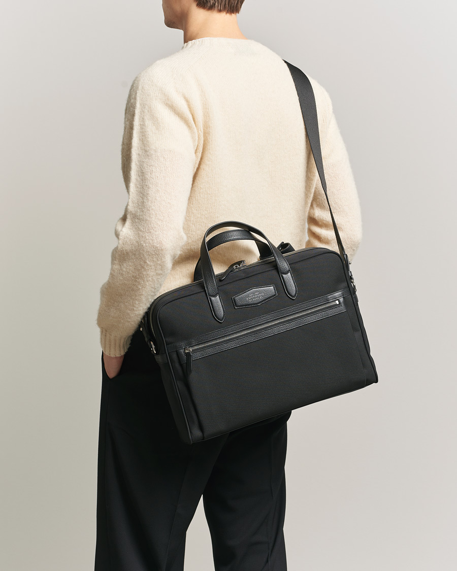 Herren | Taschen | Smythson | Canvas Norton Briefcase Black